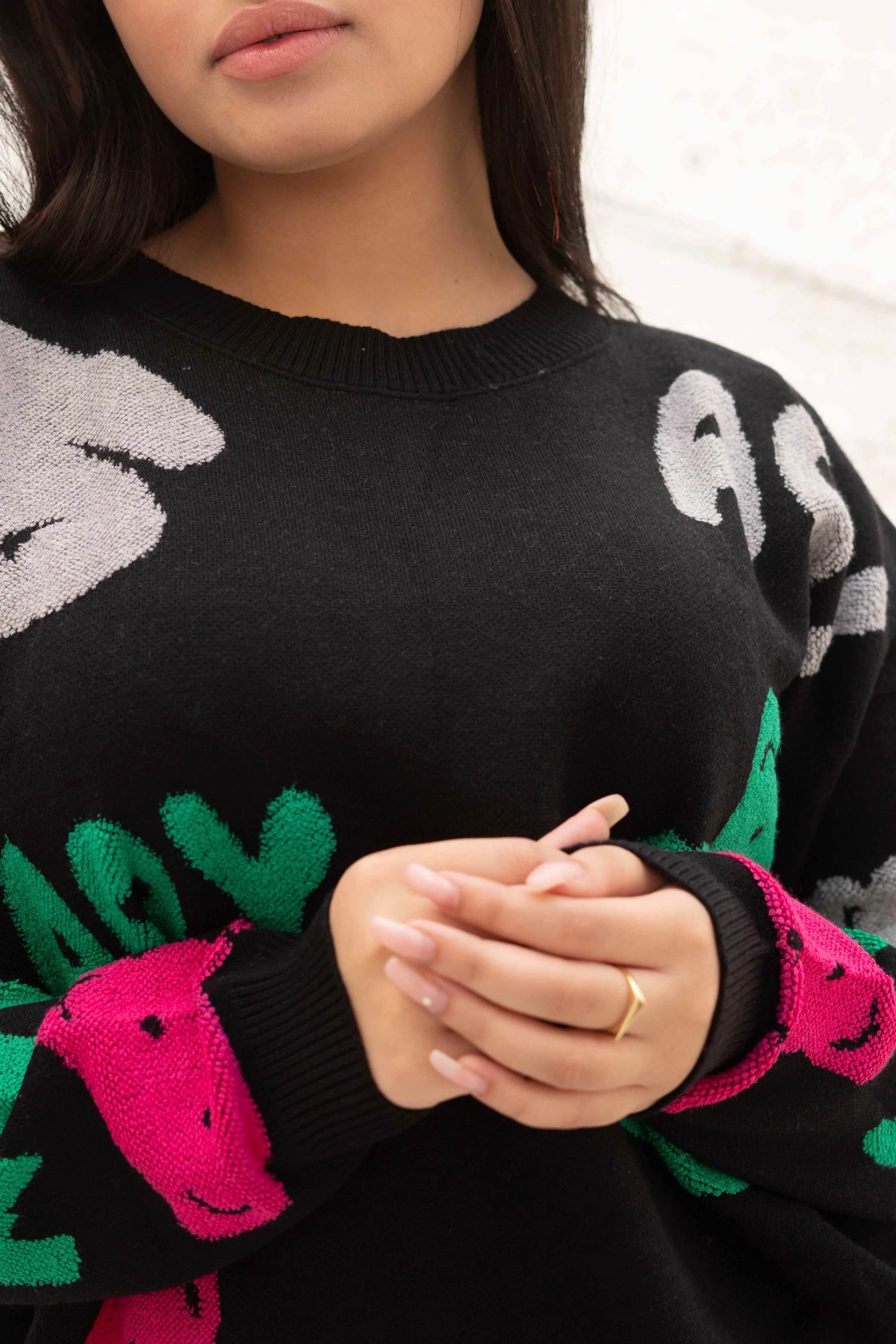 Blacky Teddy Bear Oversized Pullover - Image 4