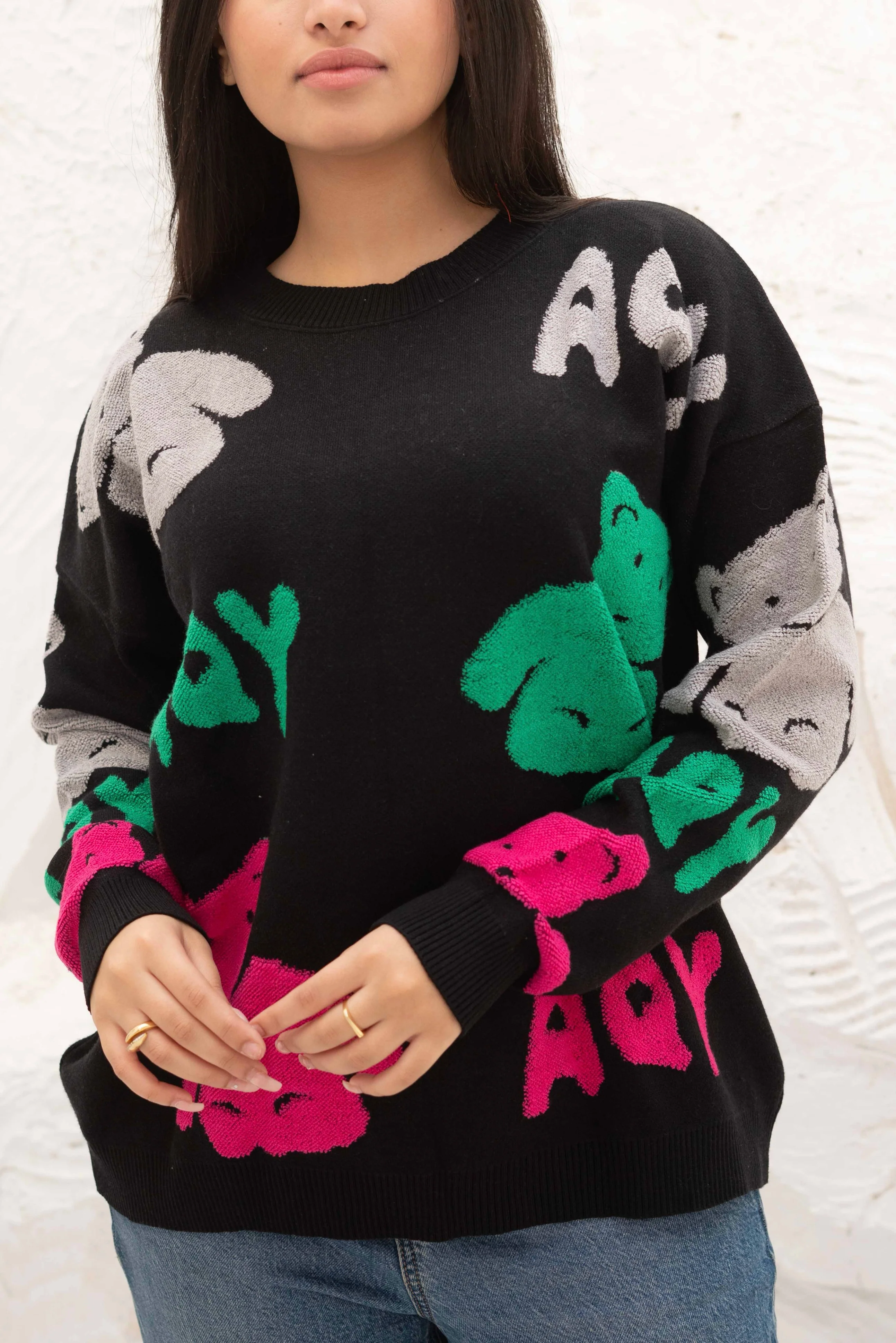 Blacky Teddy Bear Oversized Pullover - Image 5