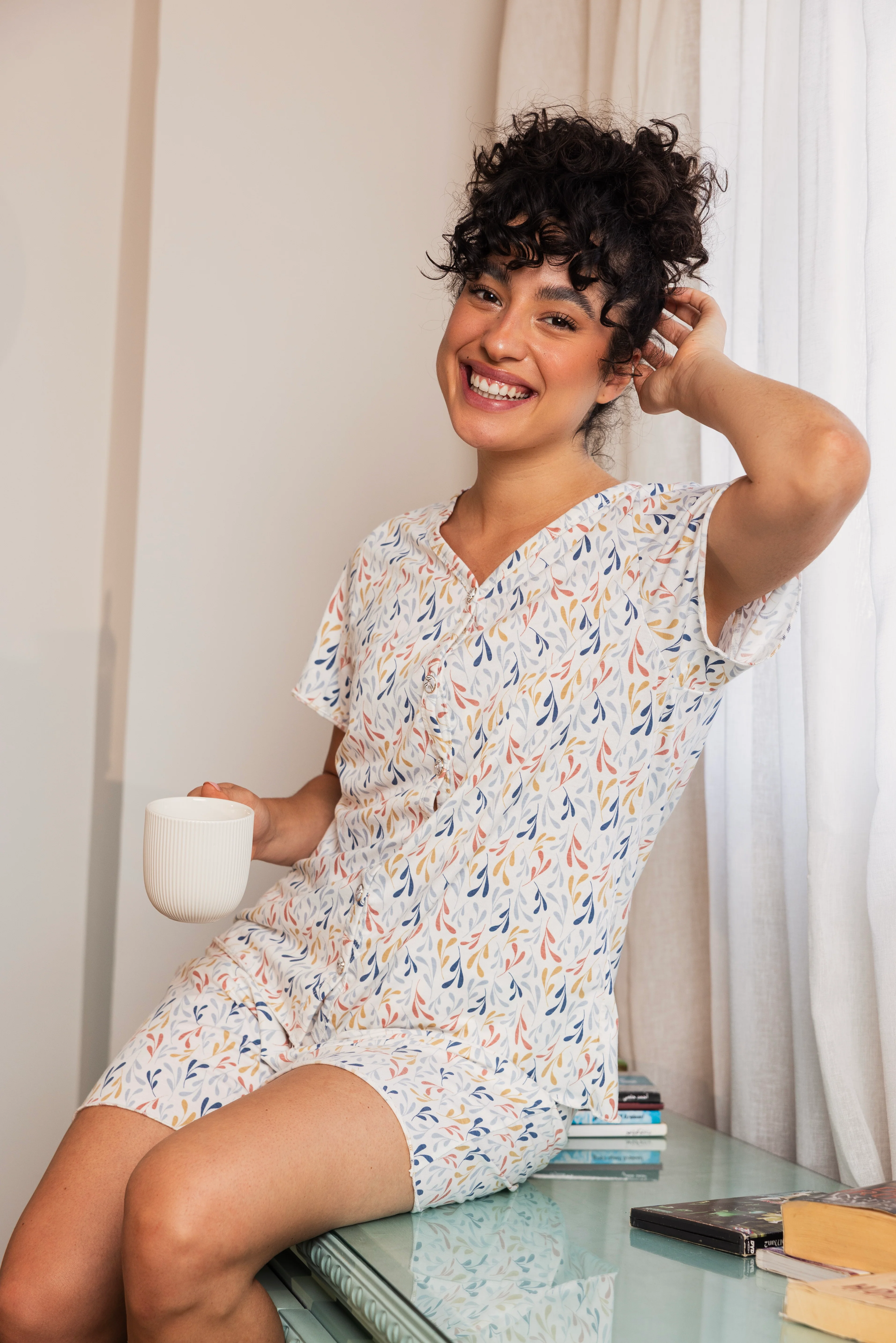 Leaf Print Cotton Pajama Collection - Image 5