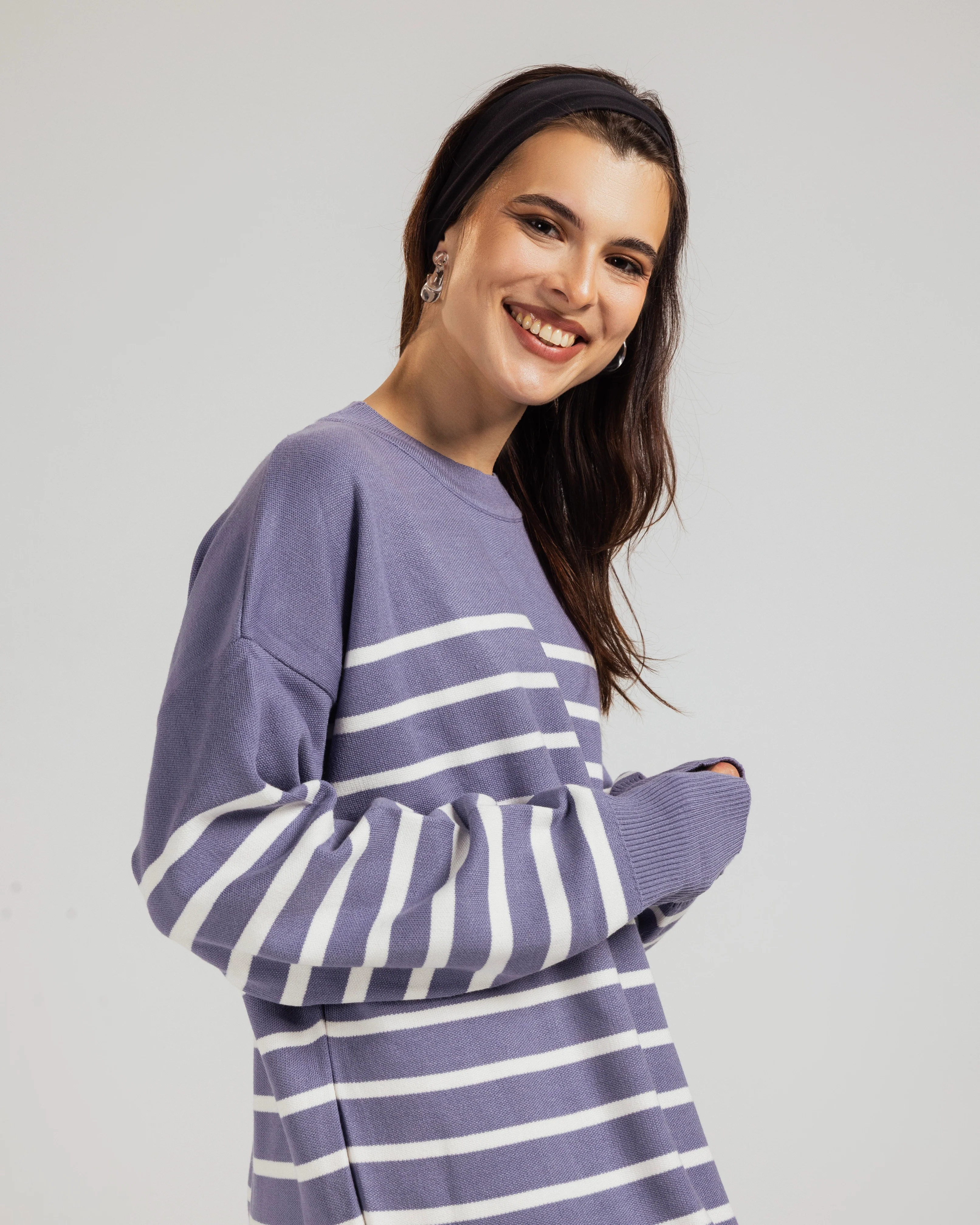 Casual Striped Knit Dress - Image 12