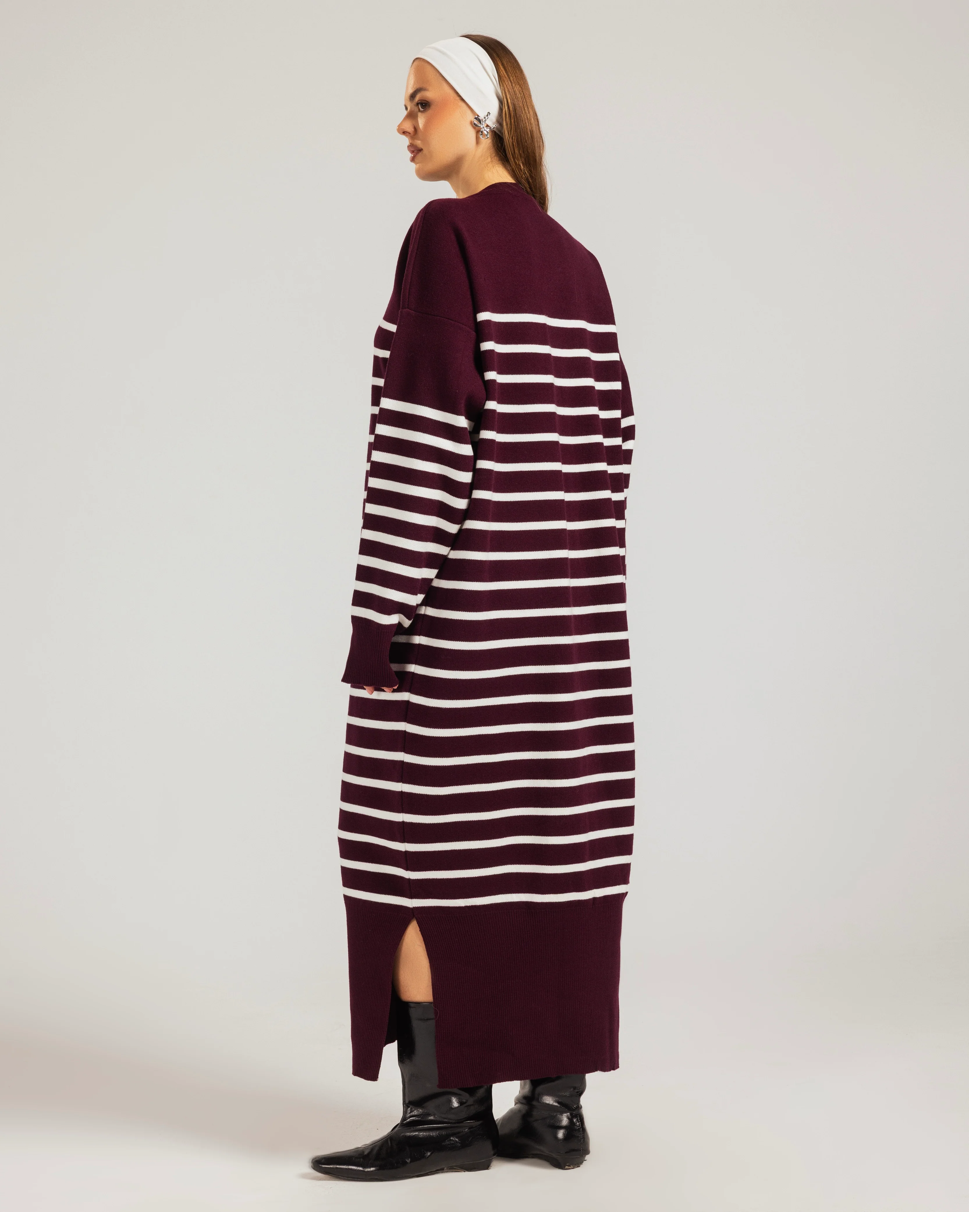 Casual Striped Knit Dress - Image 3