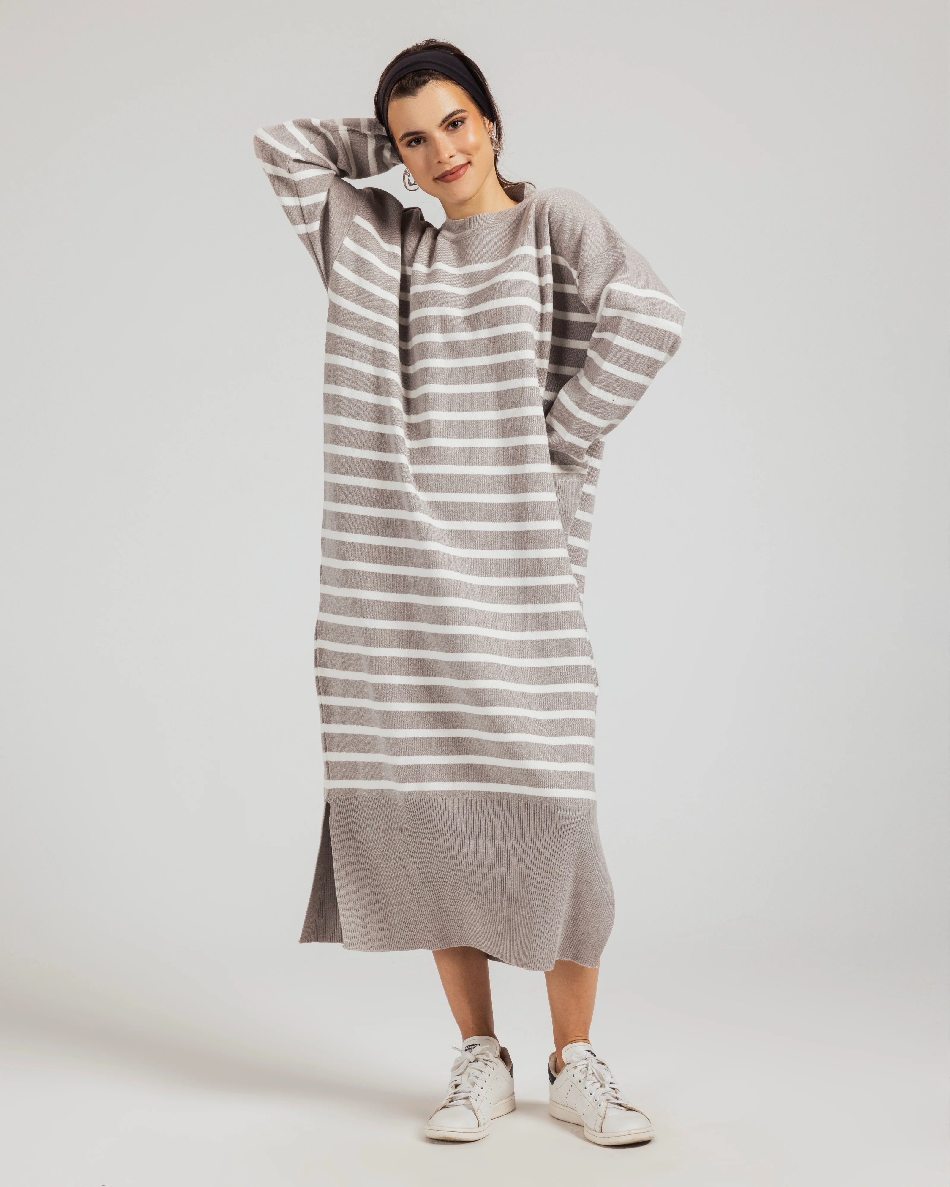 Casual Striped Knit Dress - Image 6