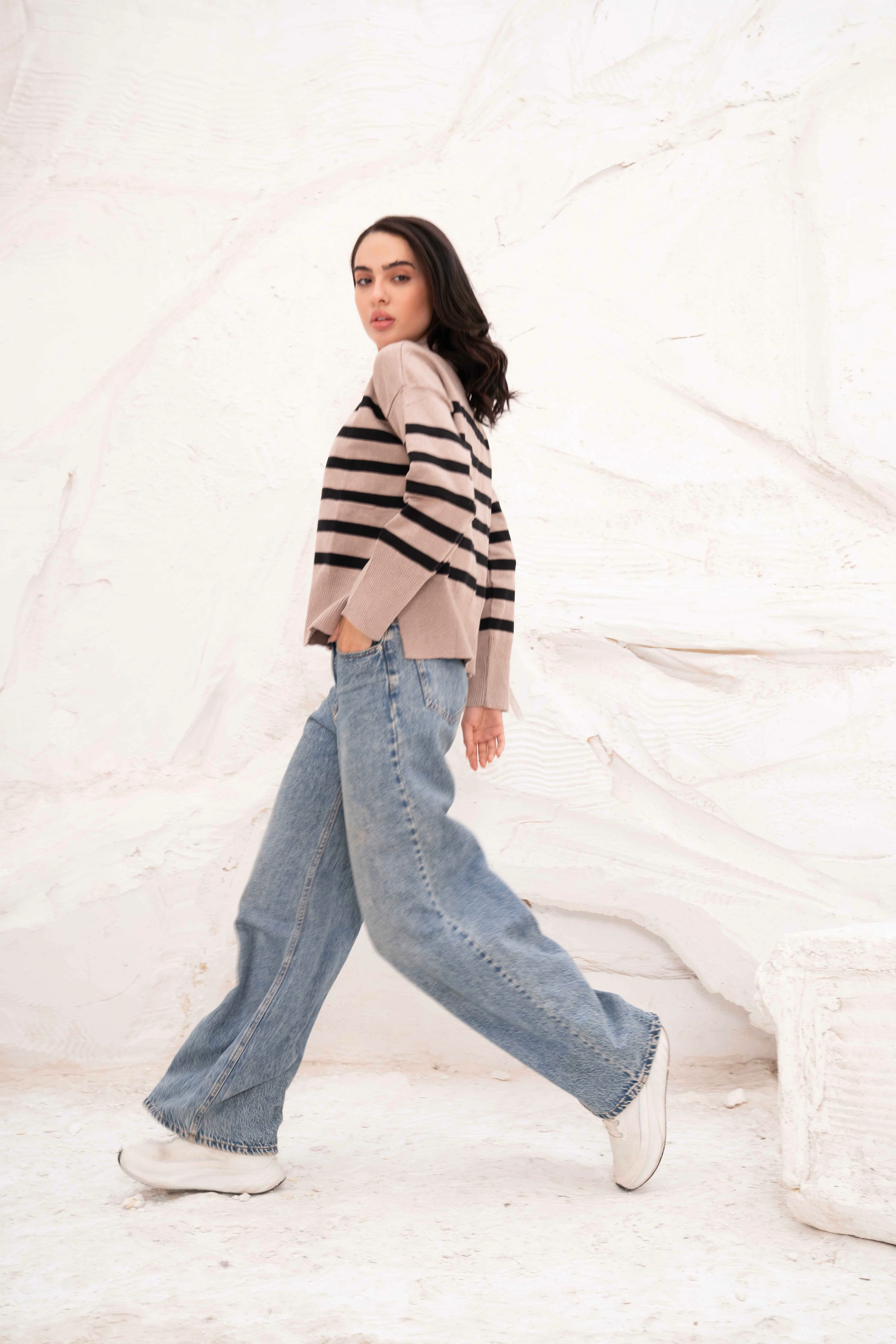 Casual Striped Wool Pulllover - Image 11