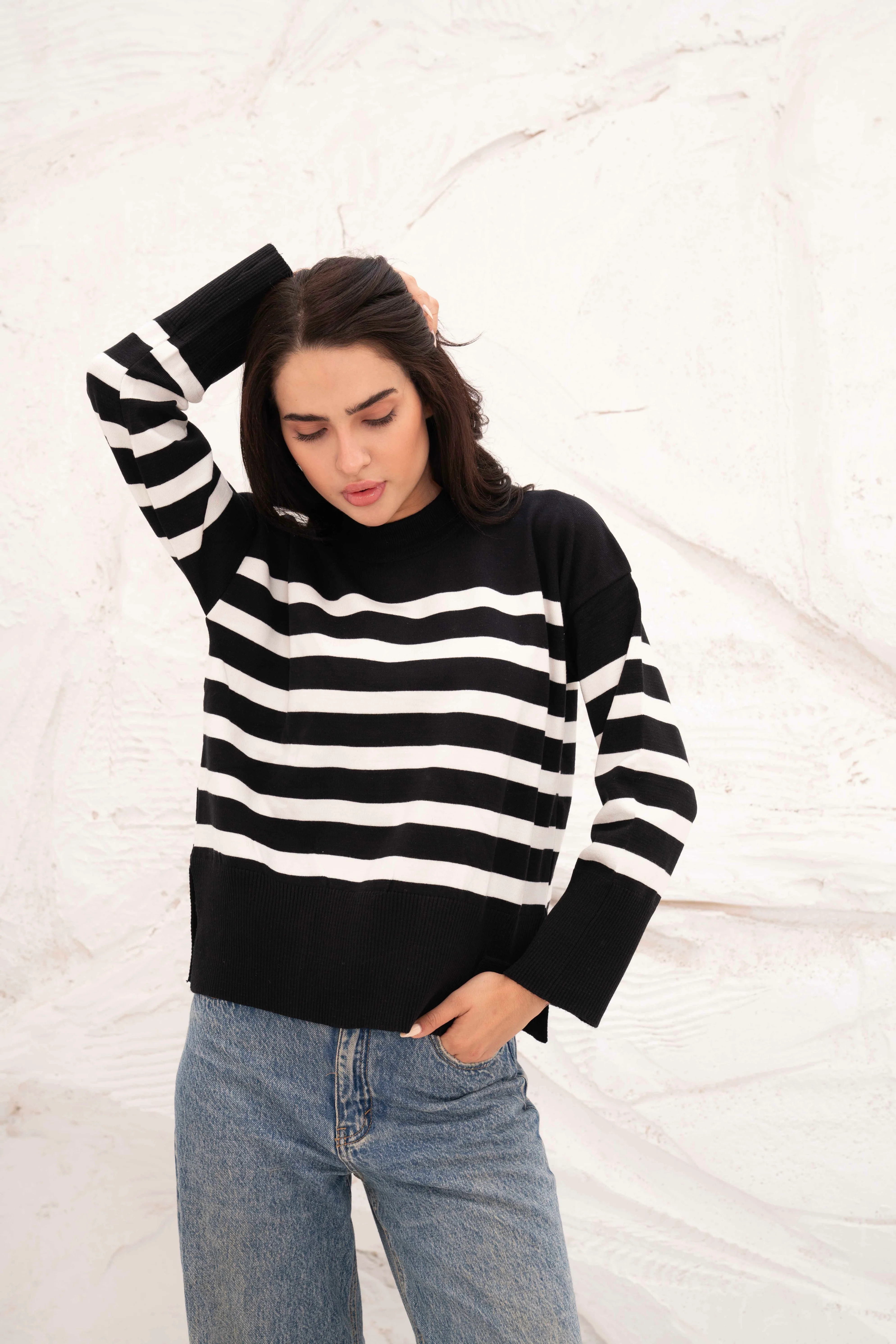Casual Striped Wool Pulllover - Image 13