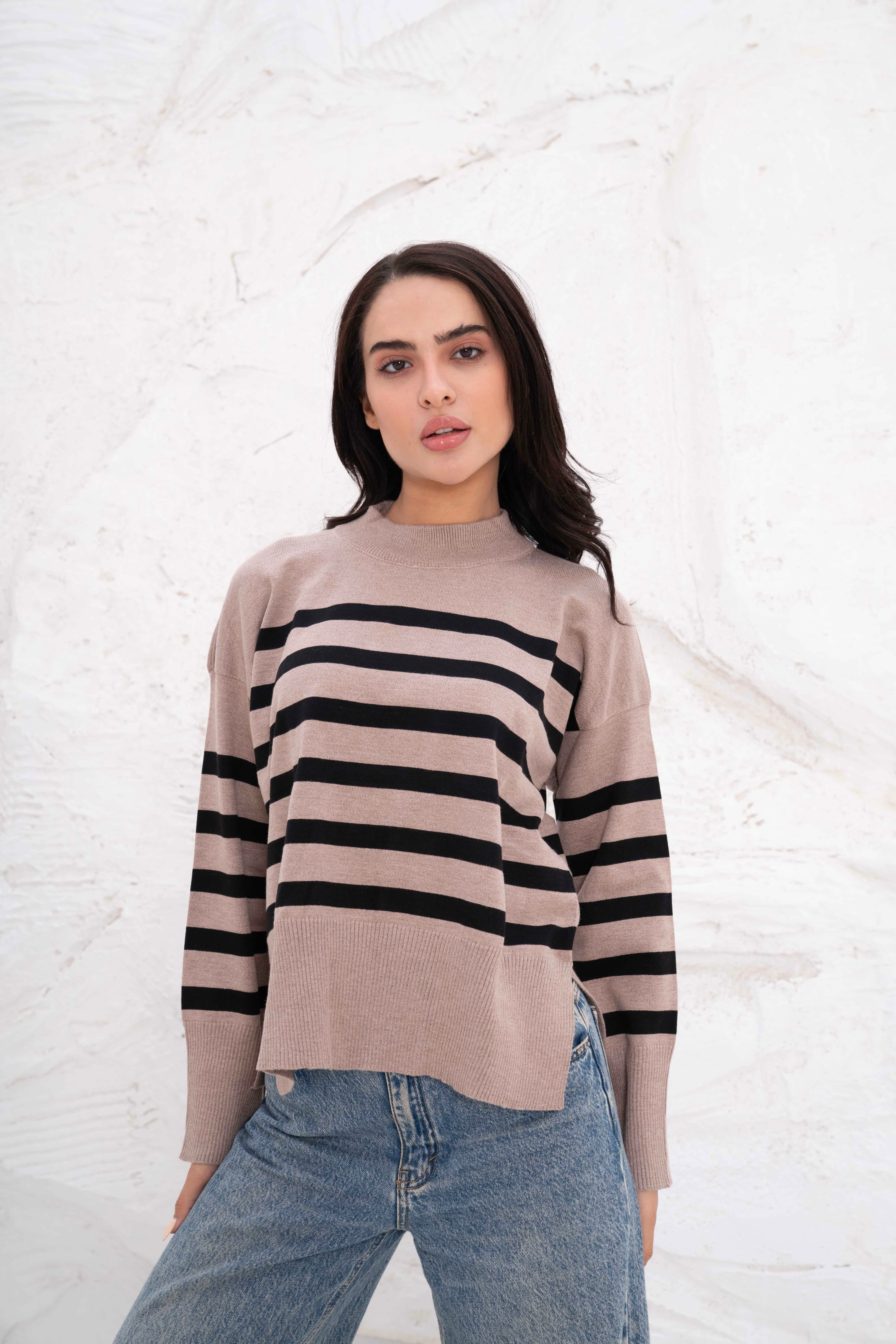 Casual Striped Wool Pulllover - Image 9