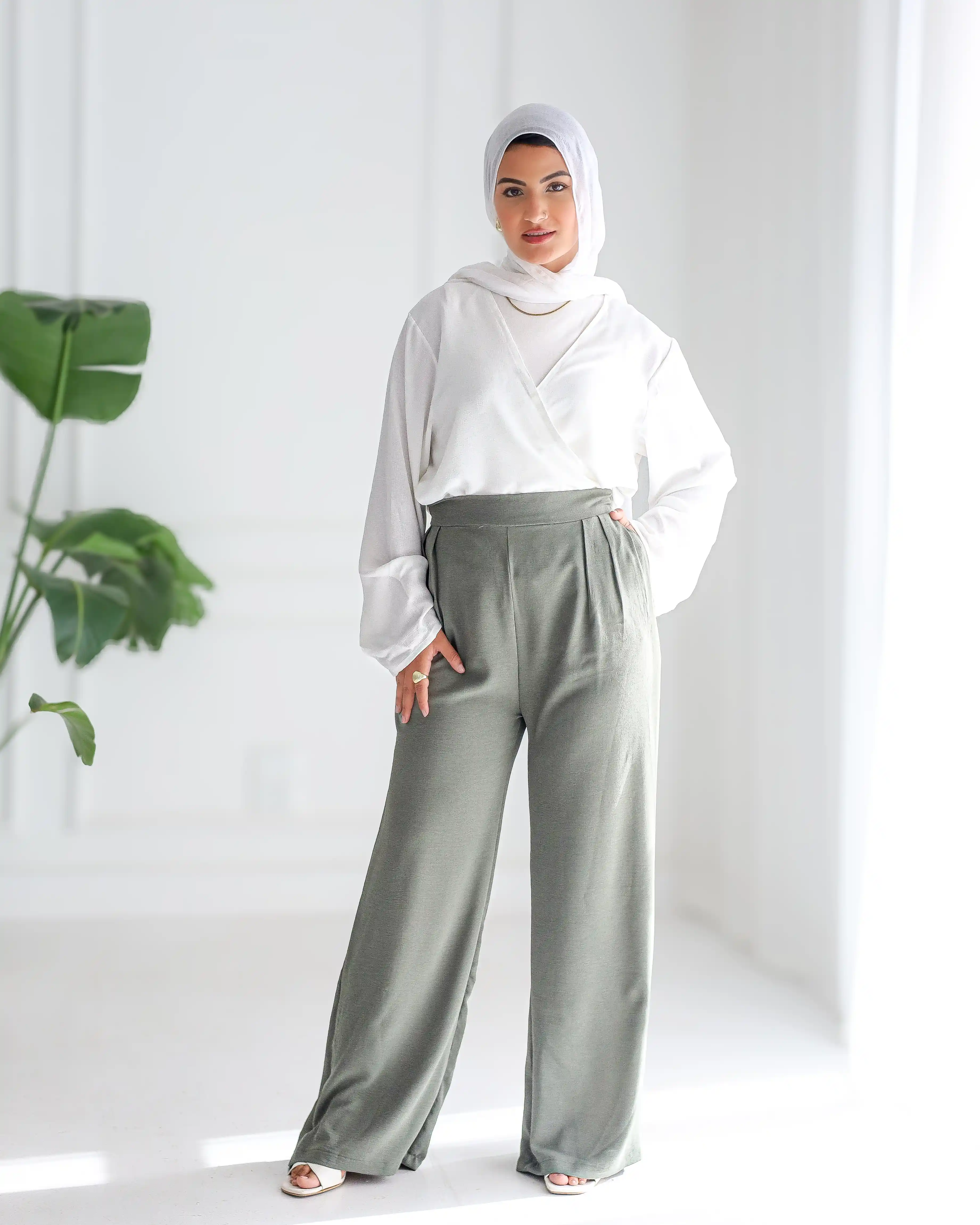 Gumus Crepe Wide-Leg Pants - Image 8
