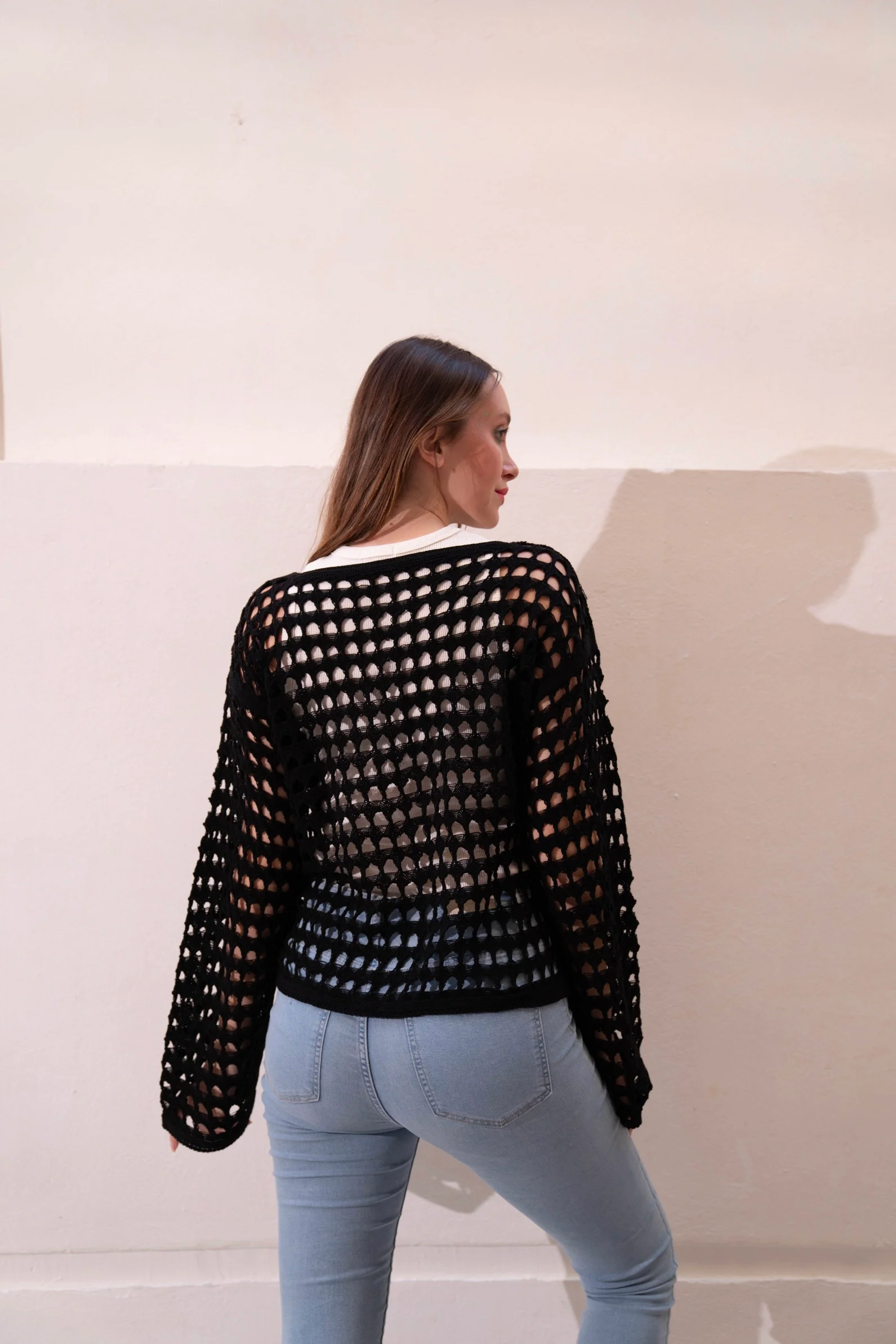 Gumus Black Mesh Blouse - Image 10