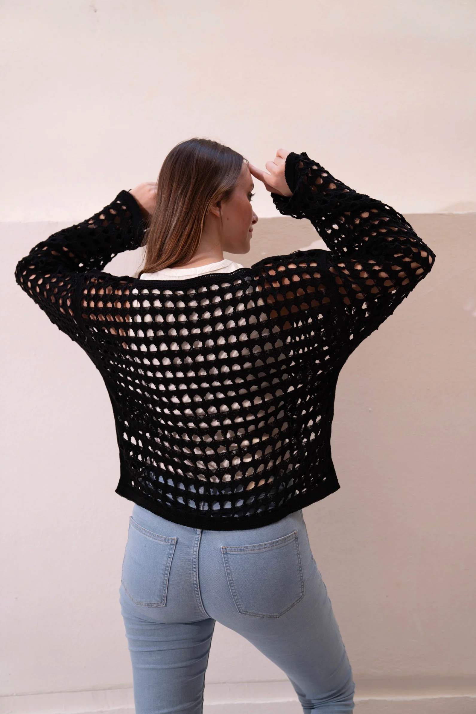 Gumus Black Mesh Blouse - Image 5