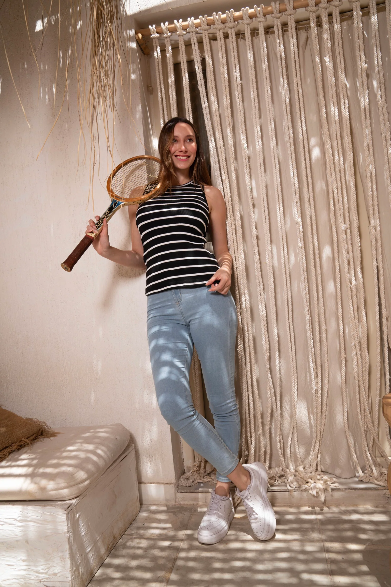 Gumus Black Striped Sleeveless Top - Image 9
