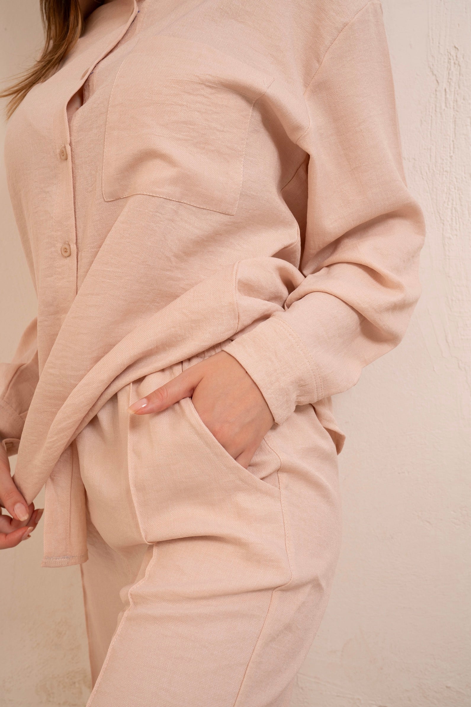 Gumus Linen Beige Suit - Image 13