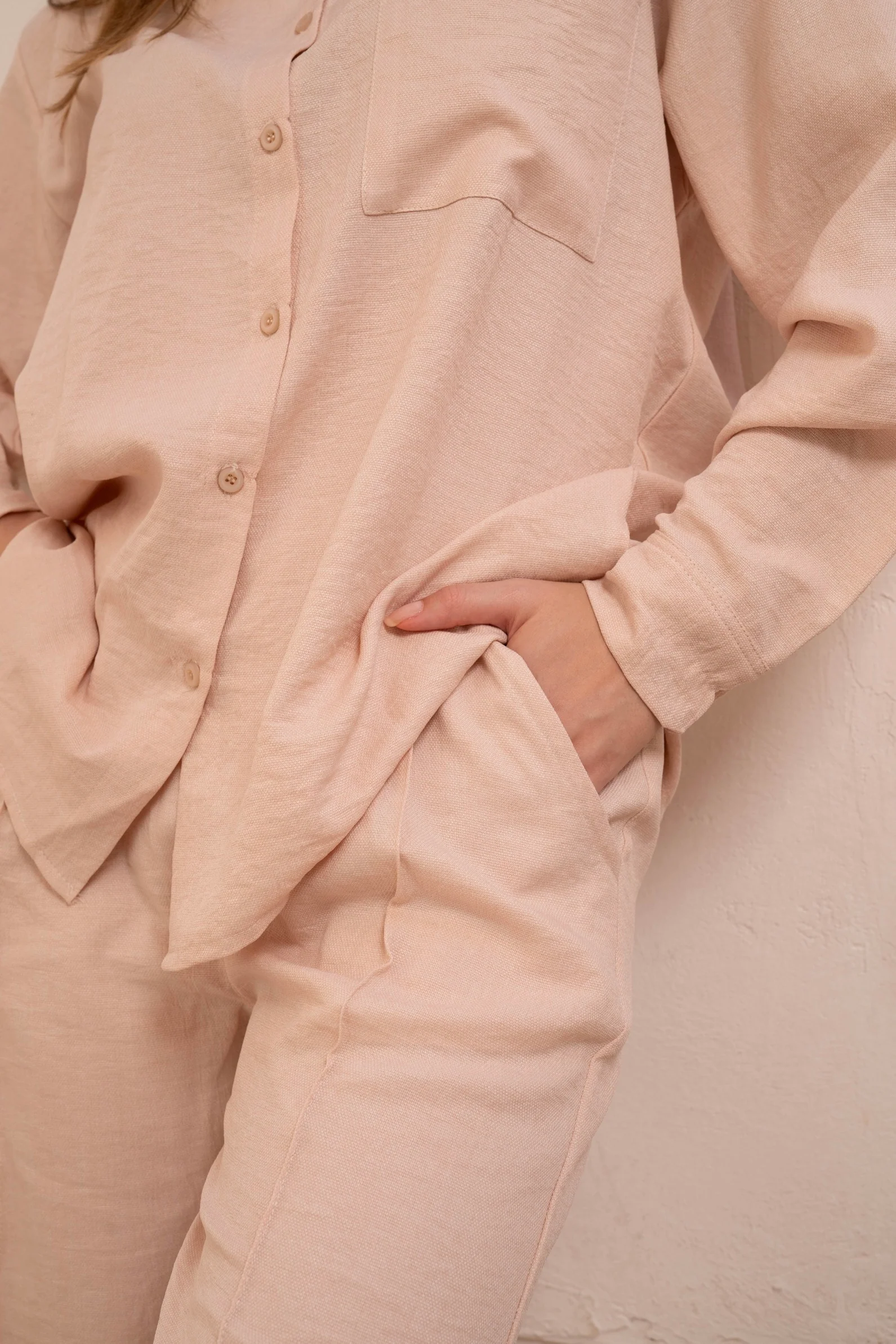 Gumus Linen Beige Suit - Image 16