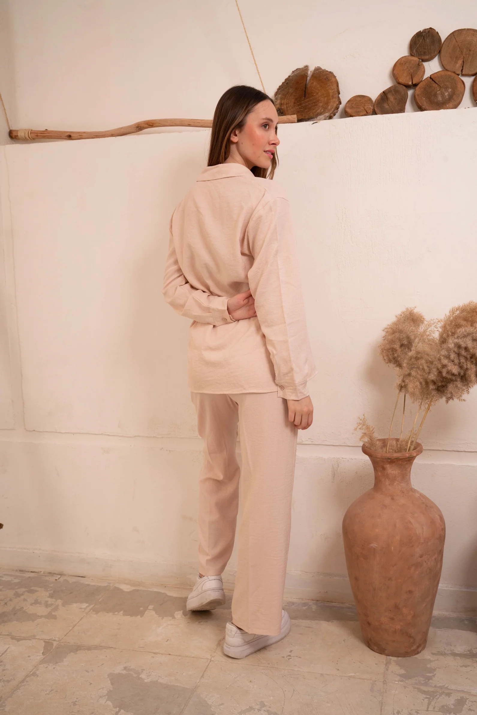 Gumus Linen Beige Suit - Image 8