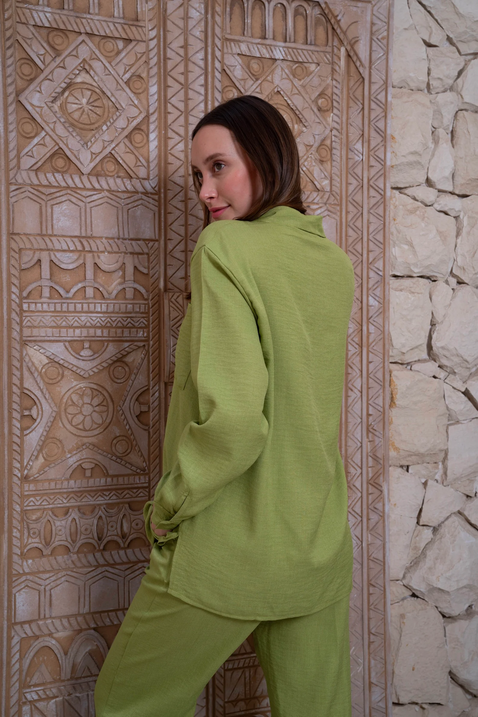 Gumus Linen Green Suit - Image 14