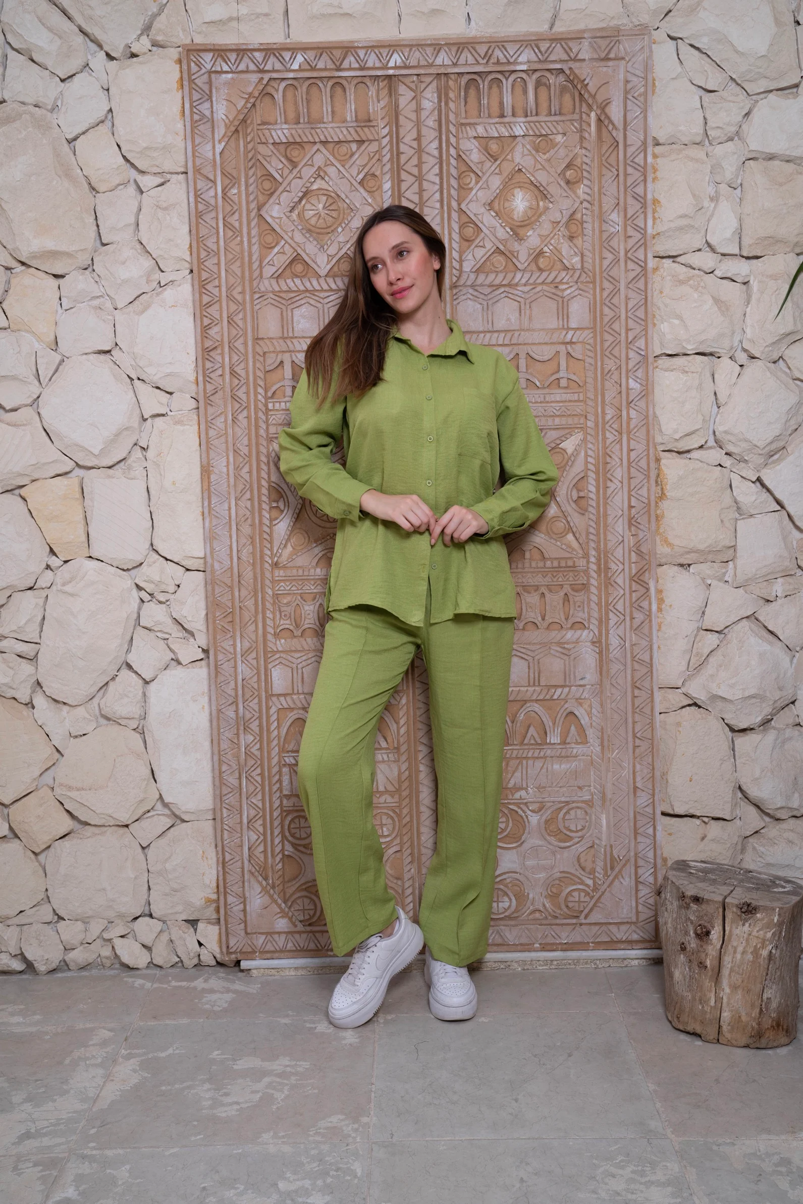 Gumus Linen Green Suit - Image 2