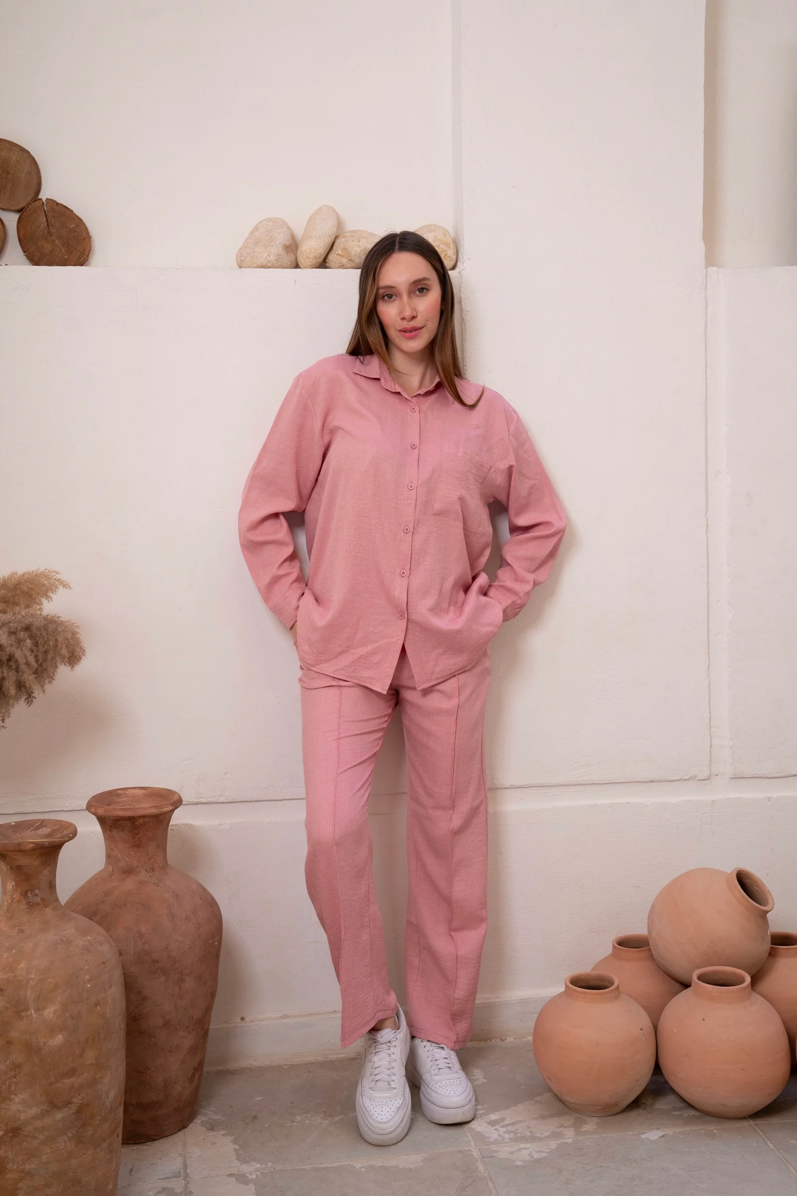 Gumus Linen Pinky Suit - Image 3