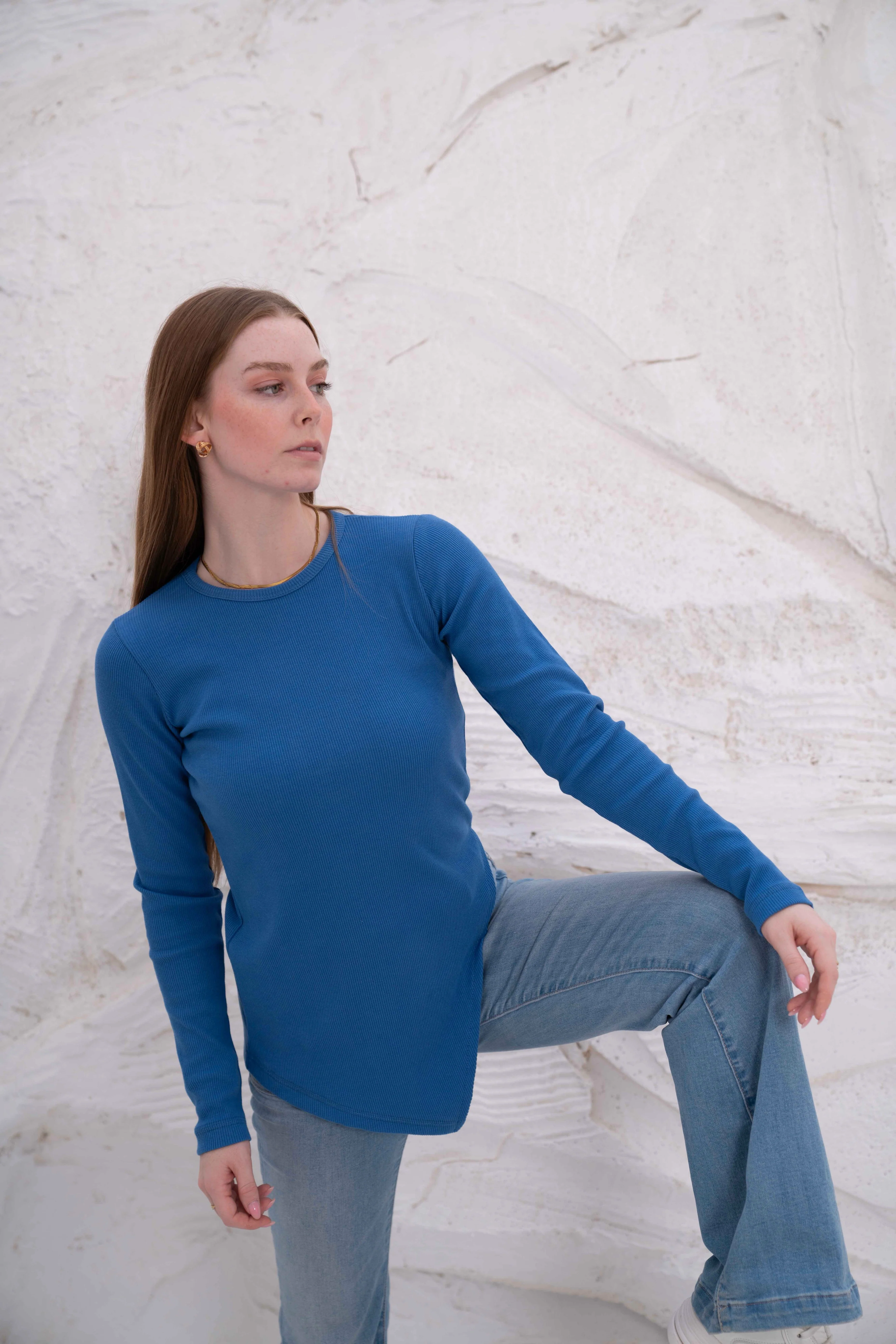 Gumus LongSleeve V Cut Pure Cotton Top - Image 16