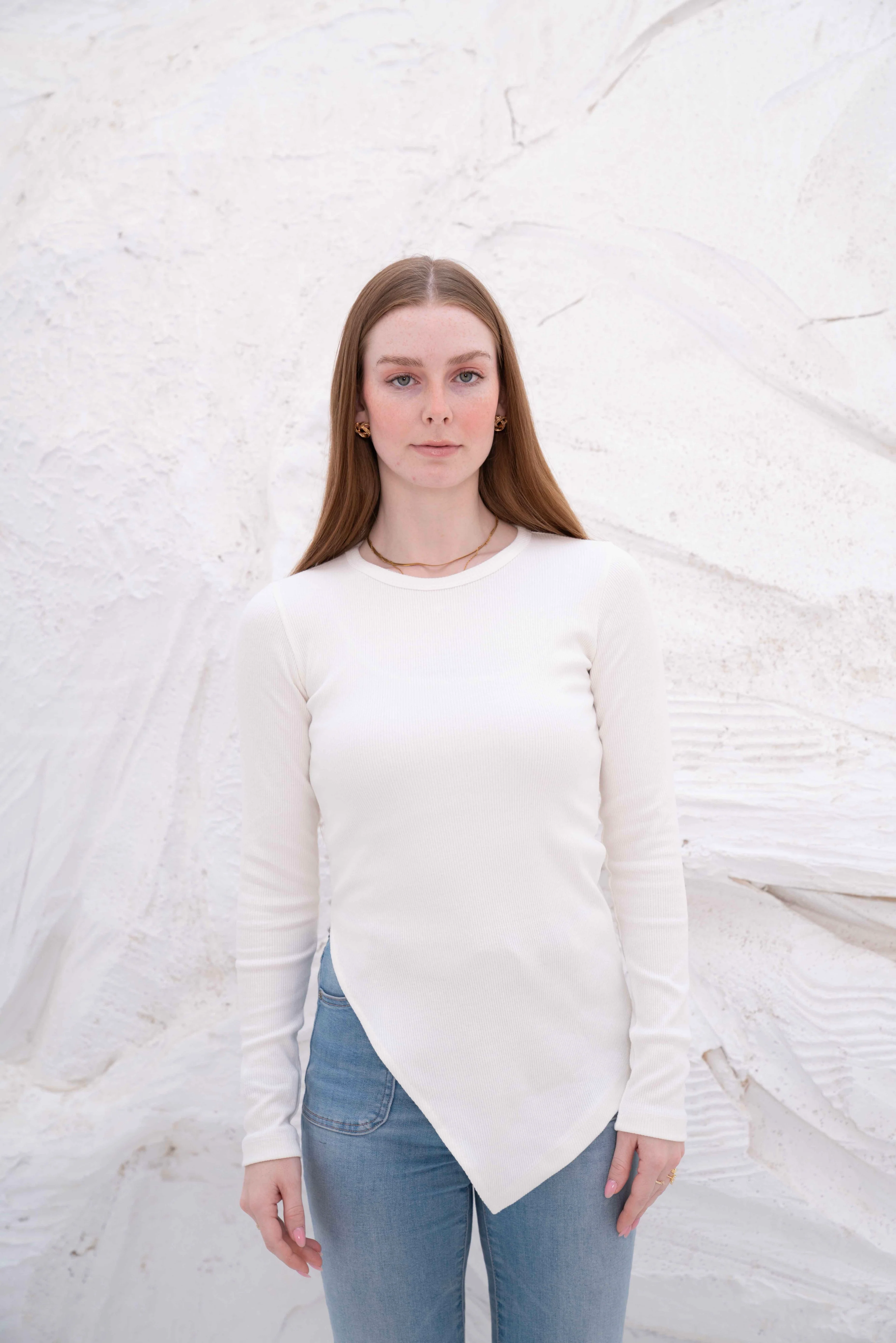 Gumus LongSleeve V Cut Pure Cotton Top - Image 2