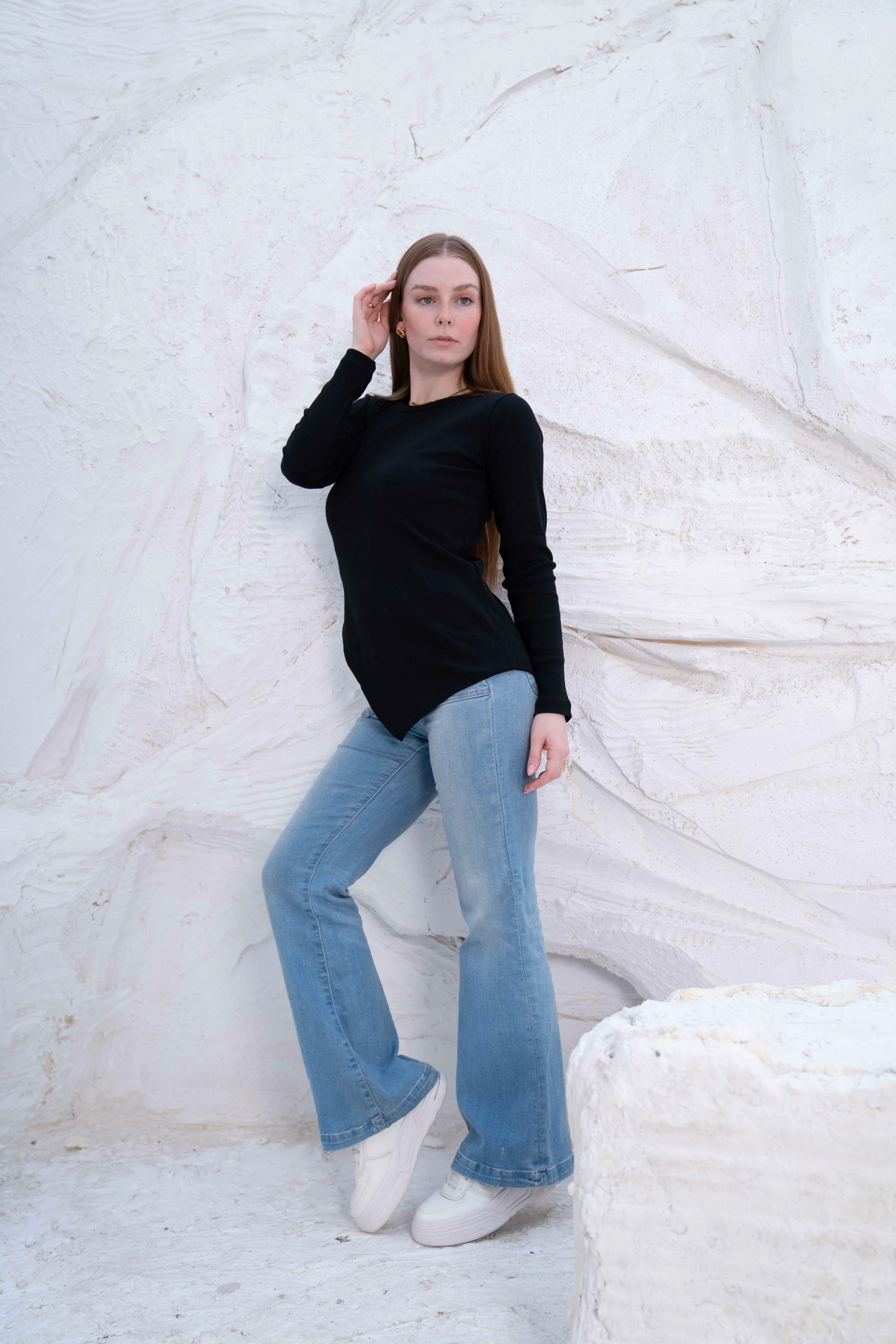 Gumus LongSleeve V Cut Pure Cotton Top - Image 22