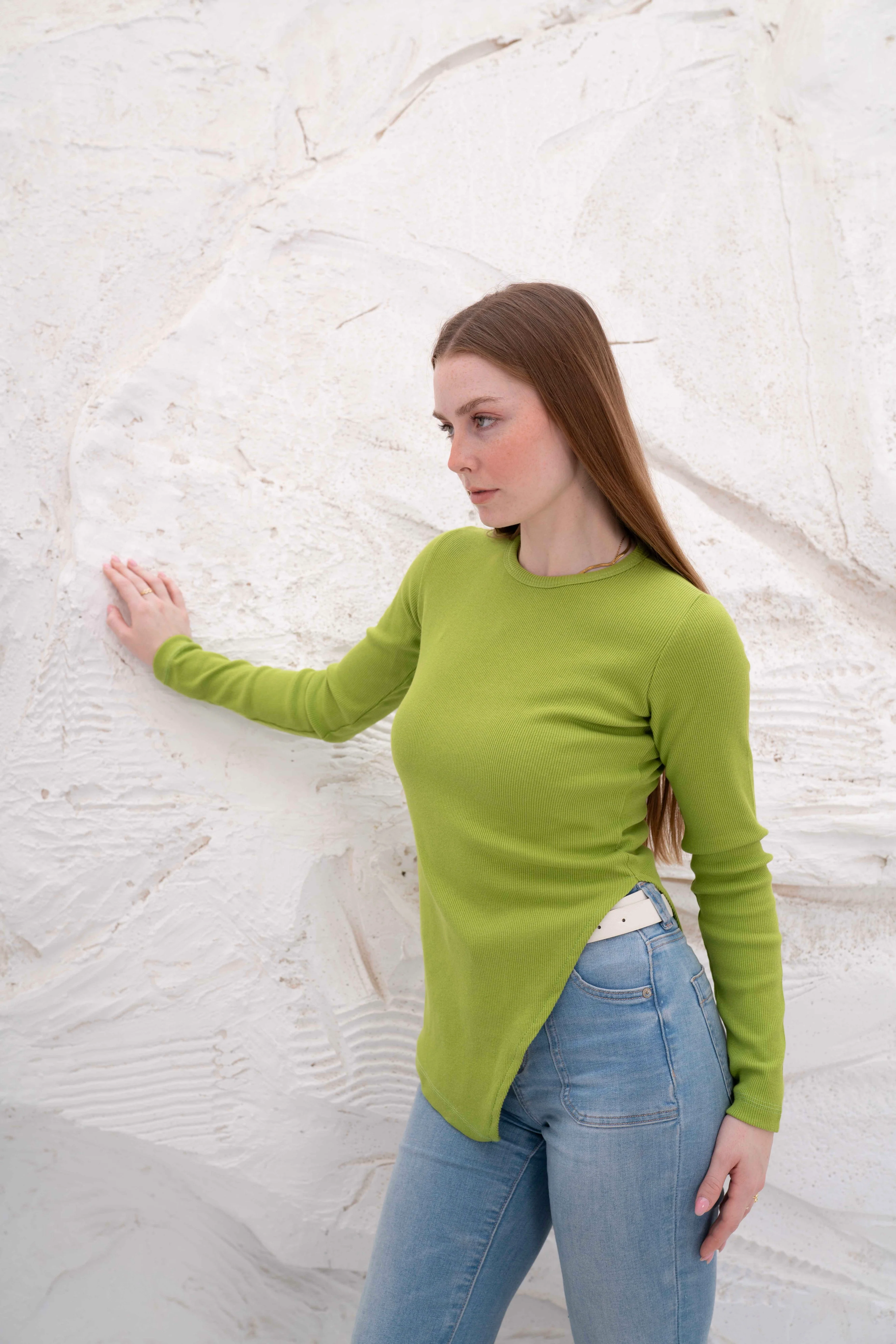 Gumus LongSleeve V Cut Pure Cotton Top - Image 26