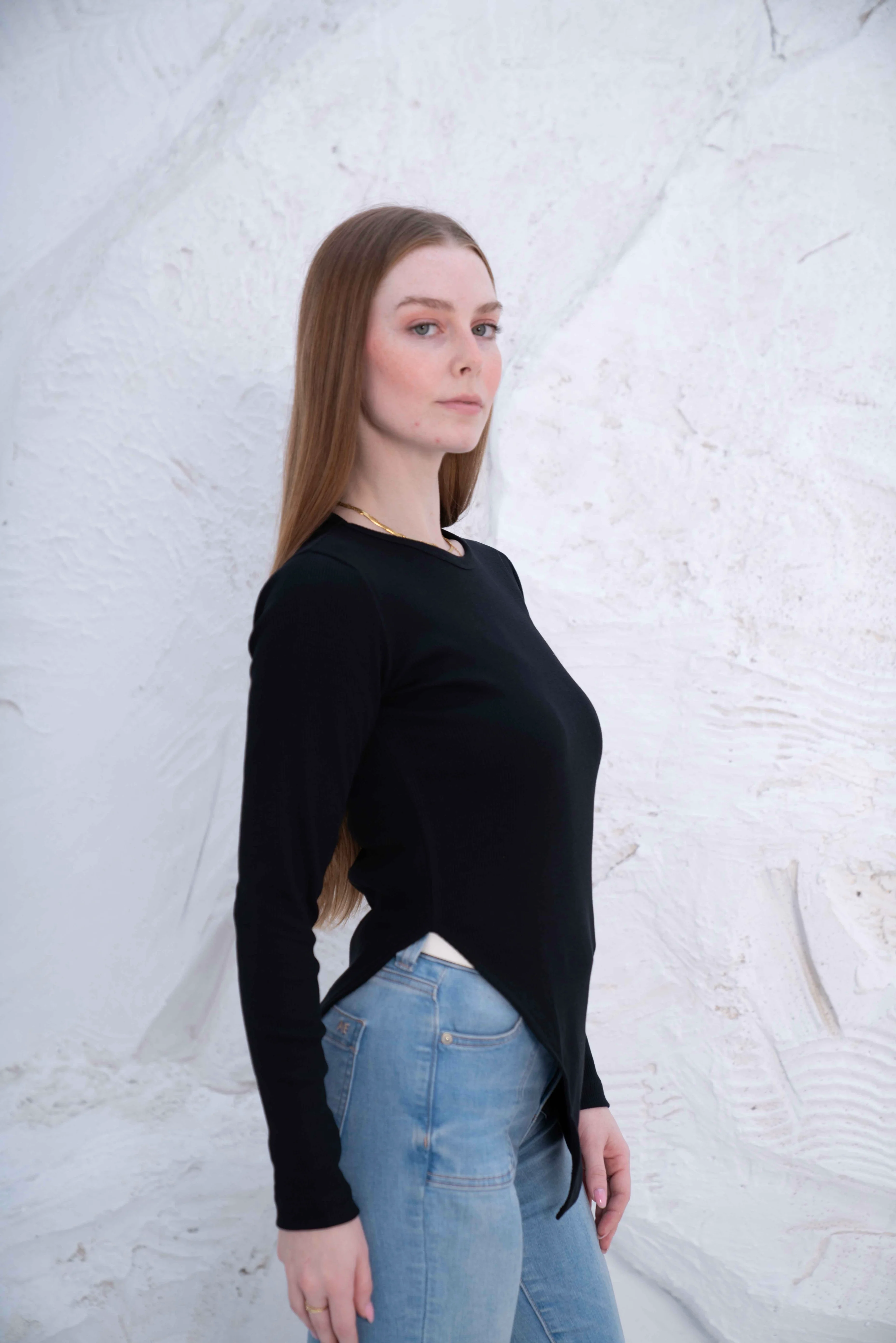 Gumus LongSleeve V Cut Pure Cotton Top - Image 28