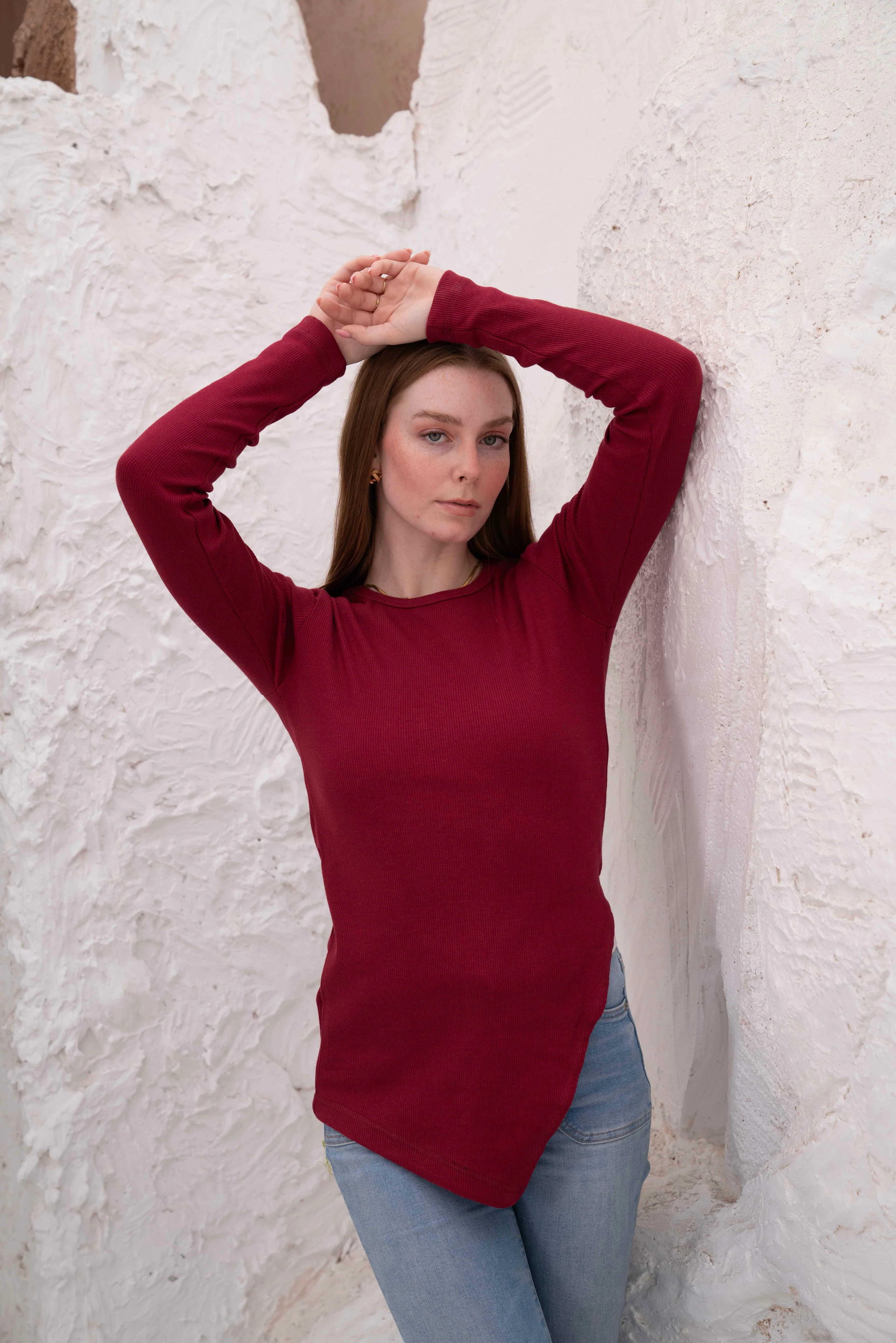 Gumus LongSleeve V Cut Pure Cotton Top - Image 29