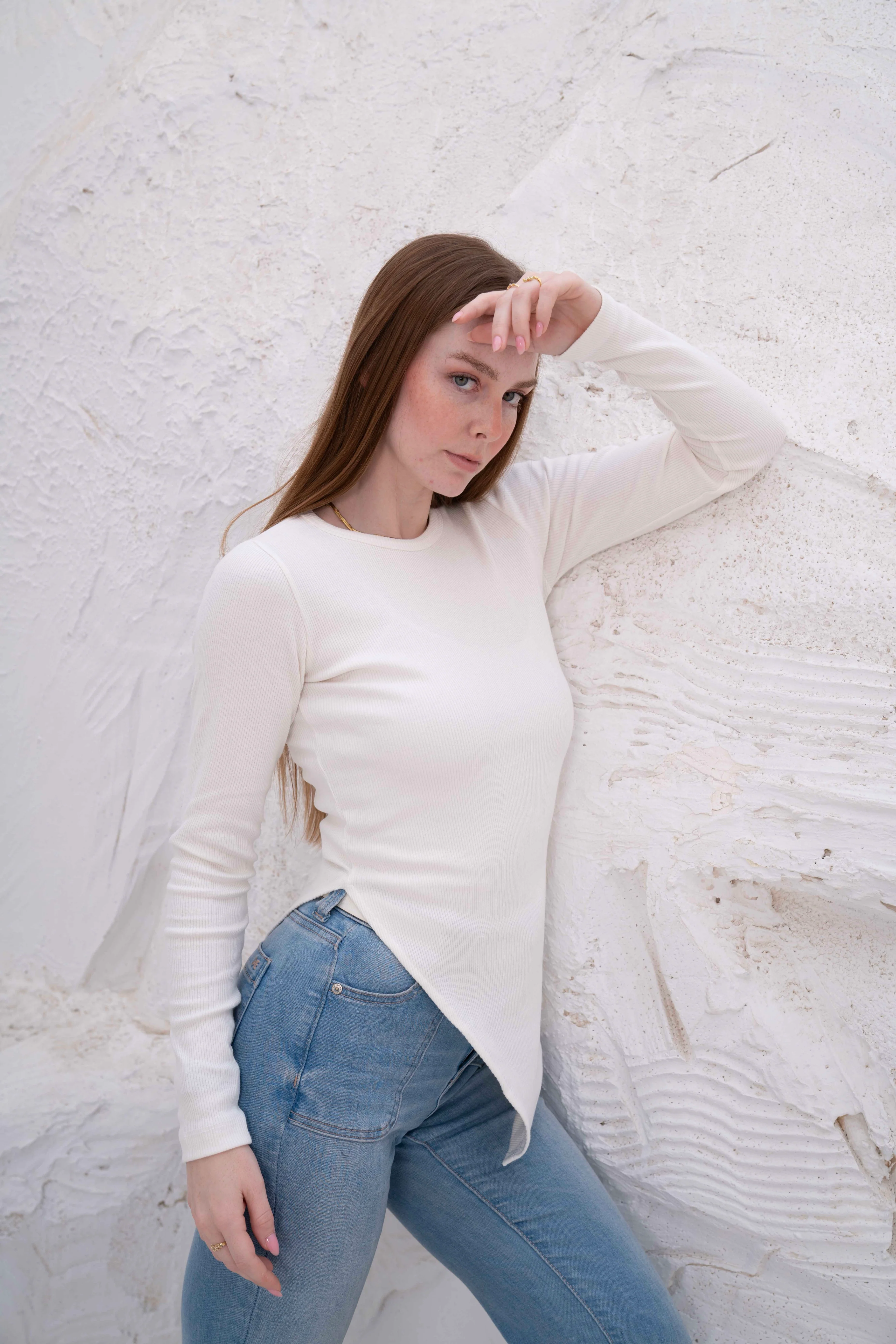 Gumus LongSleeve V Cut Pure Cotton Top - Image 3