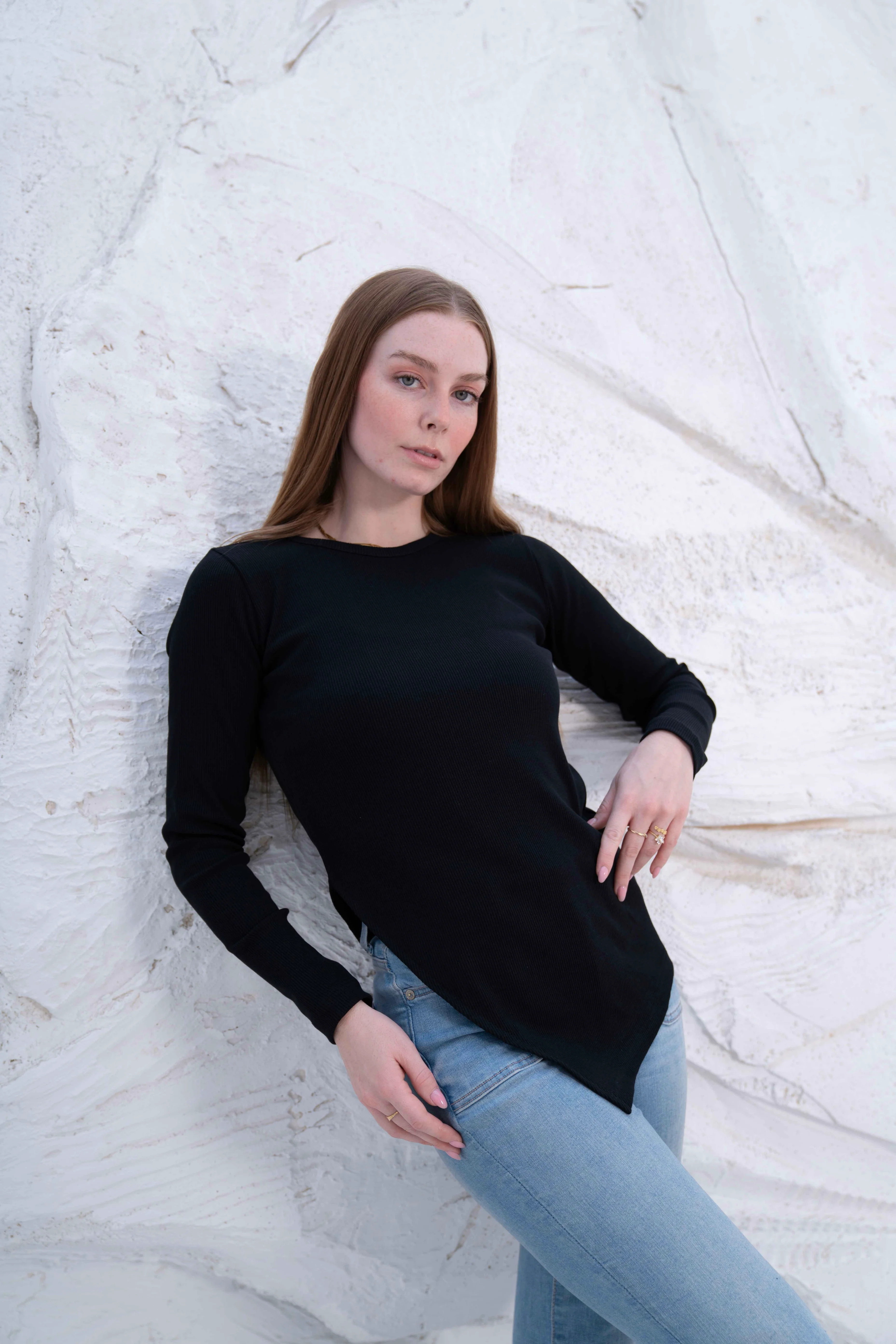 Gumus LongSleeve V Cut Pure Cotton Top - Image 32