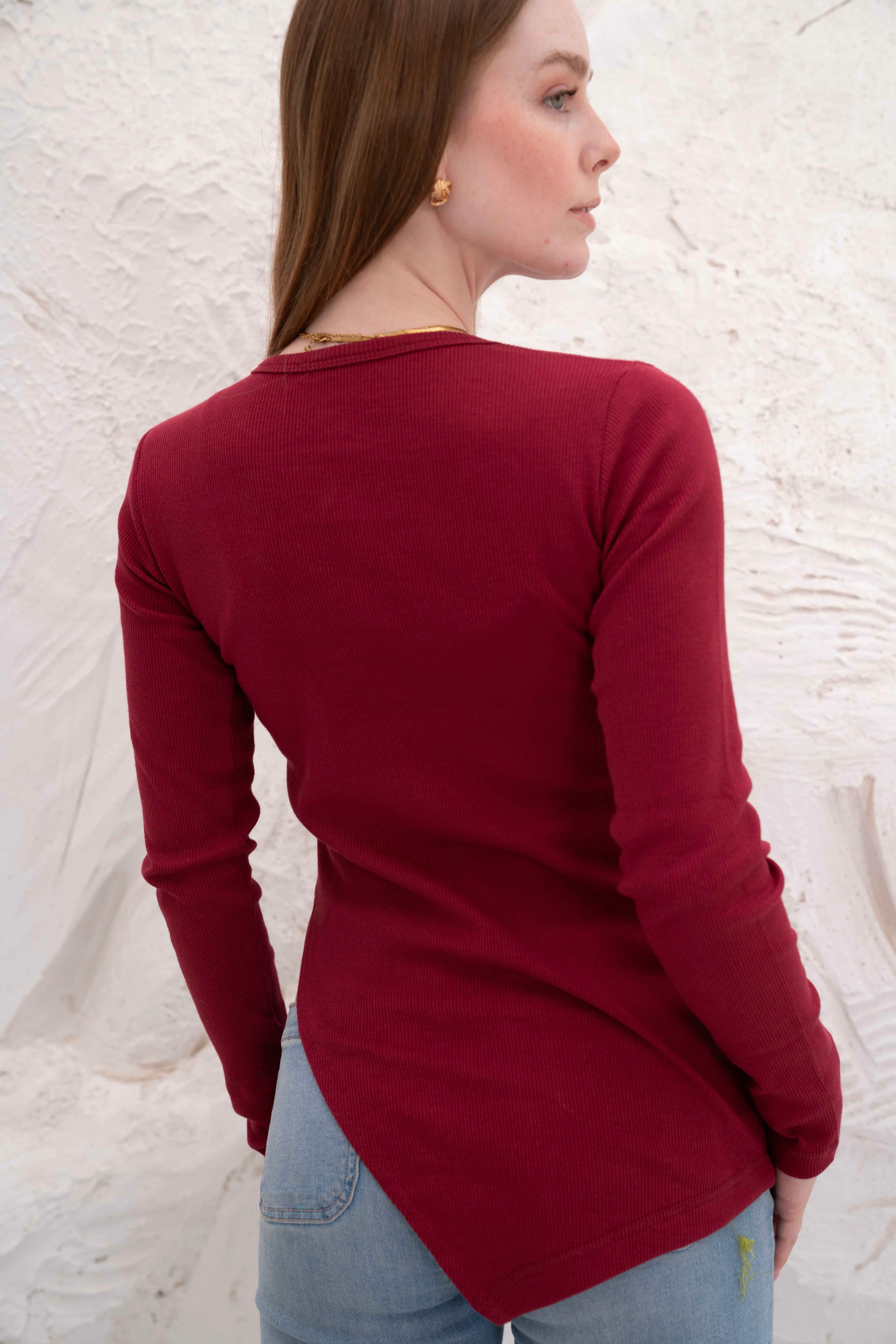 Gumus LongSleeve V Cut Pure Cotton Top - Image 37