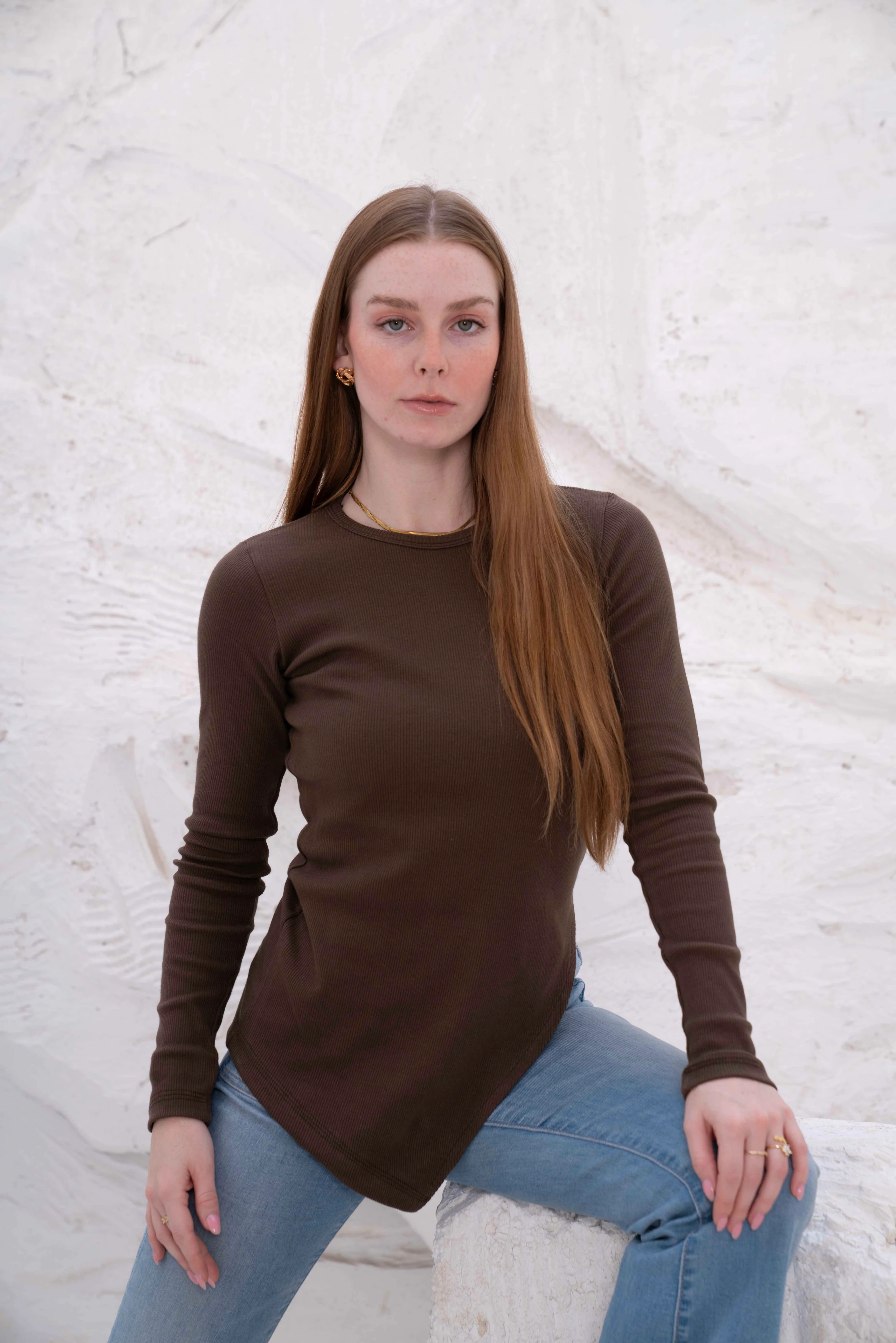 Gumus LongSleeve V Cut Pure Cotton Top - Image 40