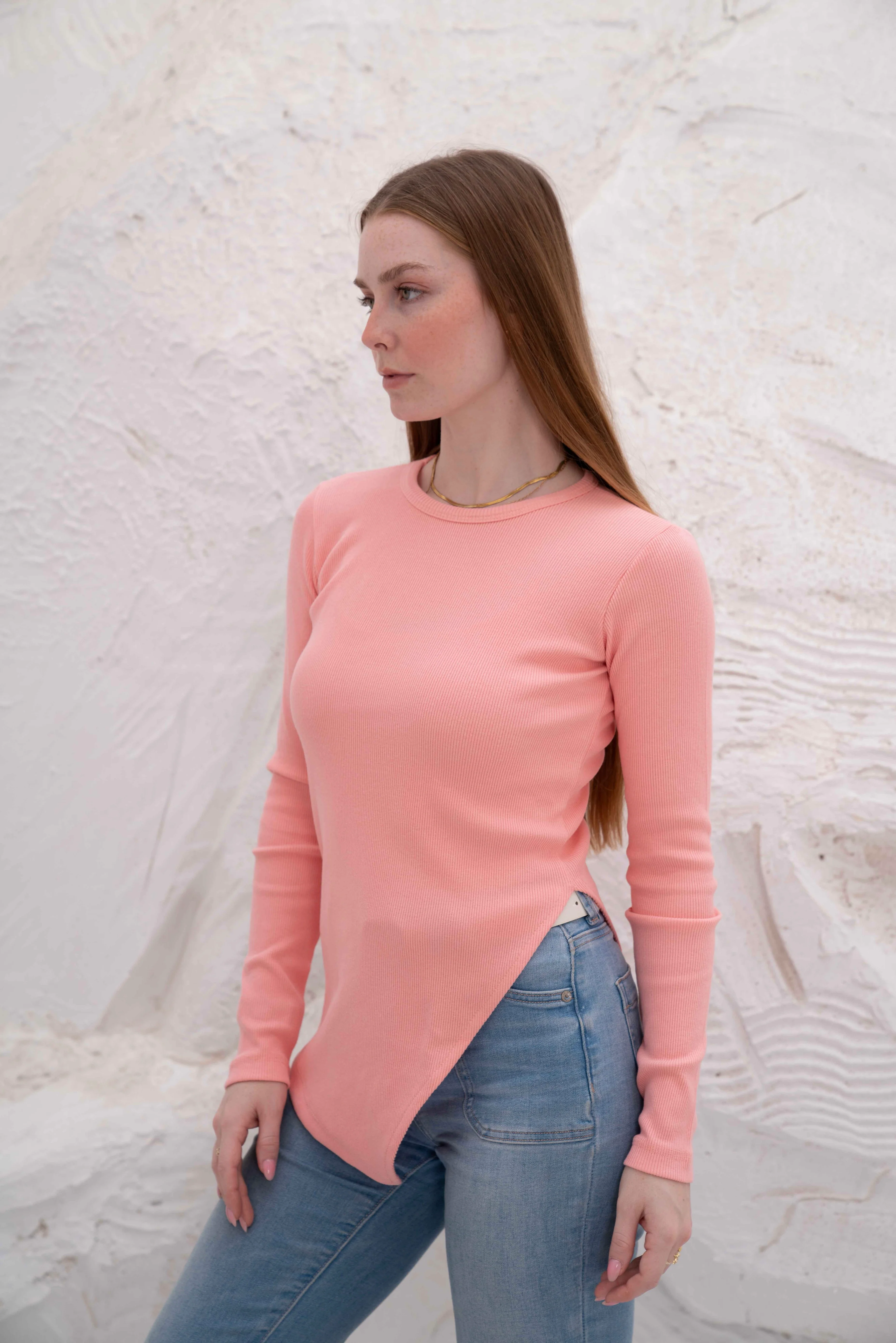 Gumus LongSleeve V Cut Pure Cotton Top - Image 43