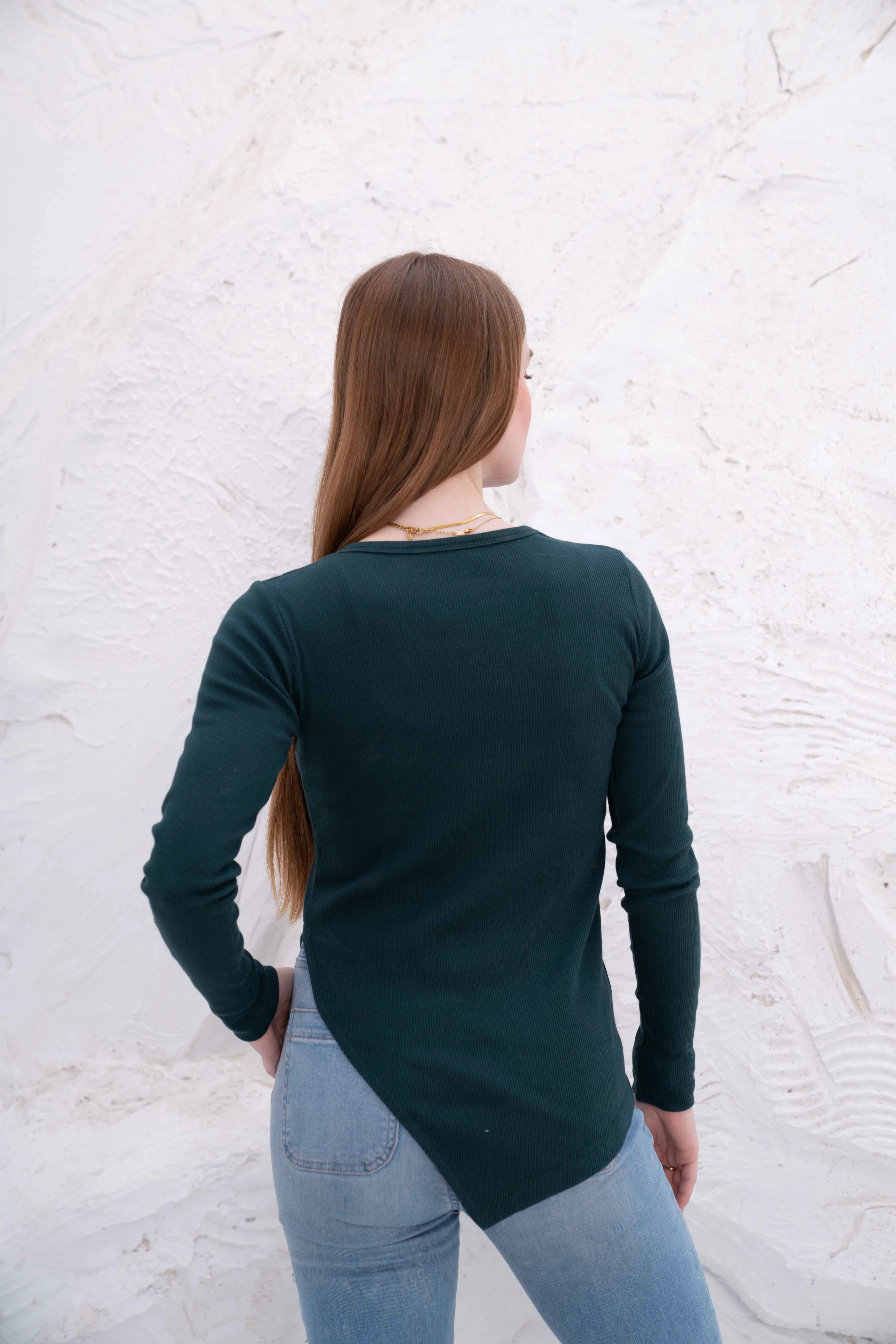 Gumus LongSleeve V Cut Pure Cotton Top - Image 46