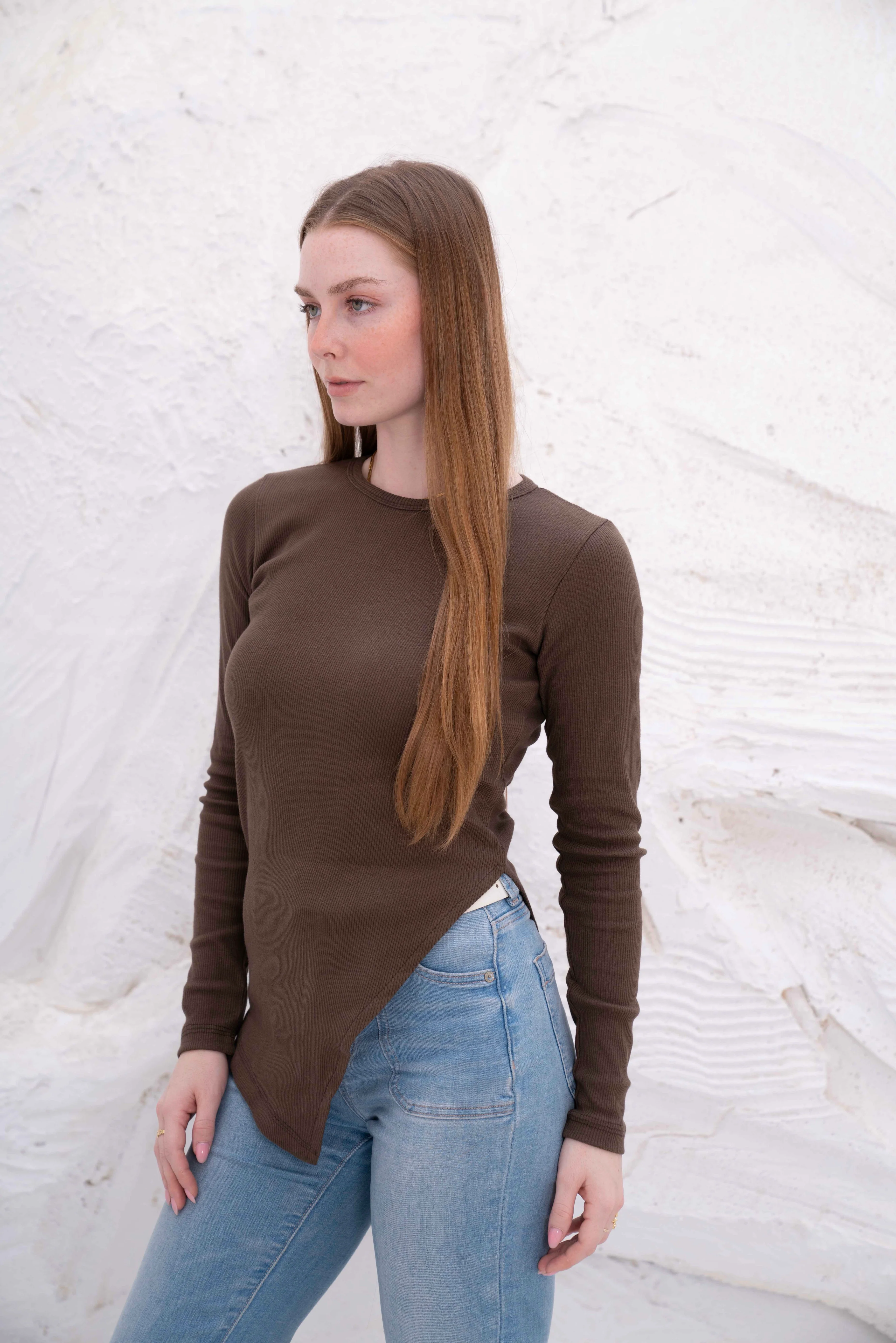 Gumus LongSleeve V Cut Pure Cotton Top - Image 48