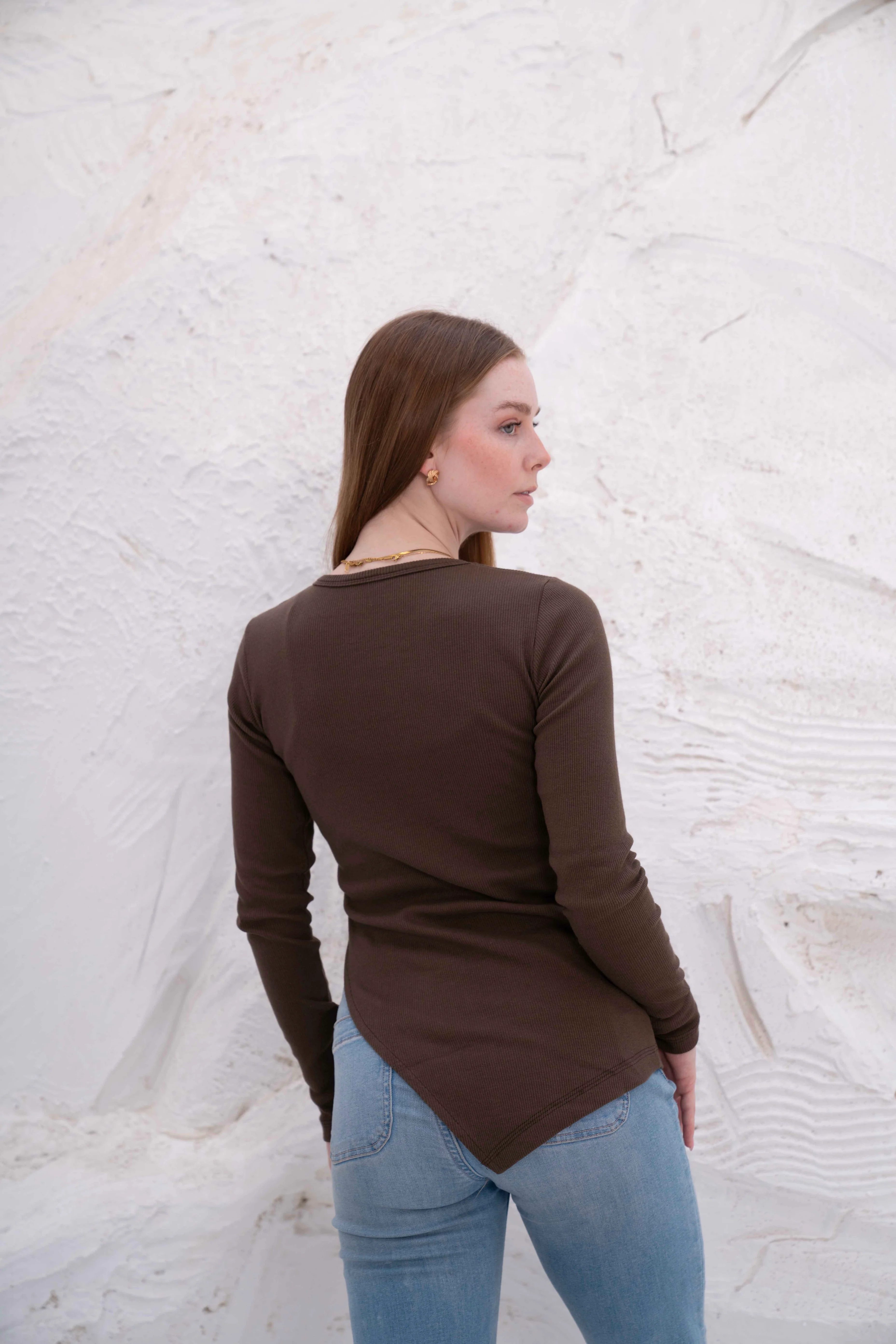 Gumus LongSleeve V Cut Pure Cotton Top - Image 49