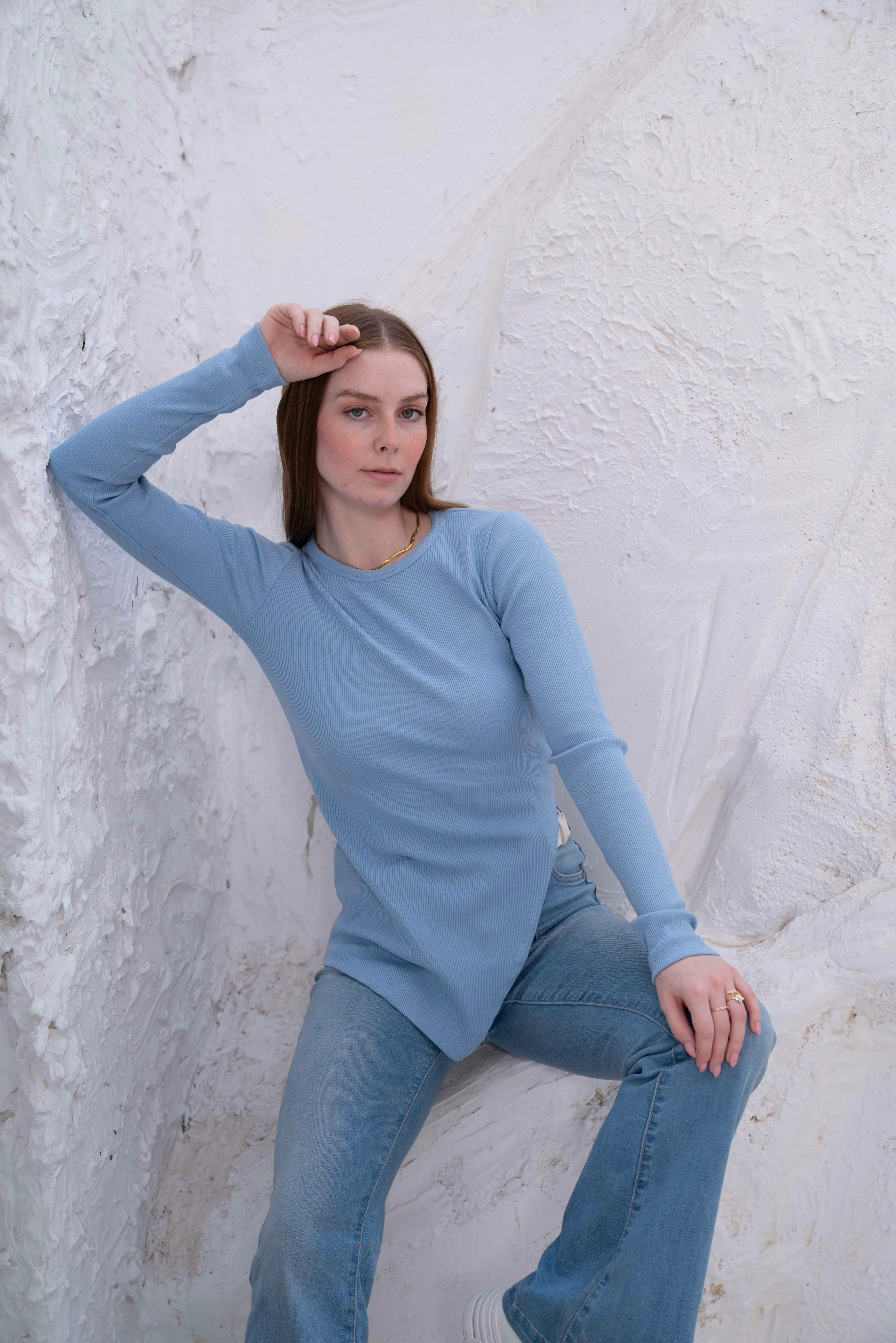 Gumus LongSleeve V Cut Pure Cotton Top - Image 5