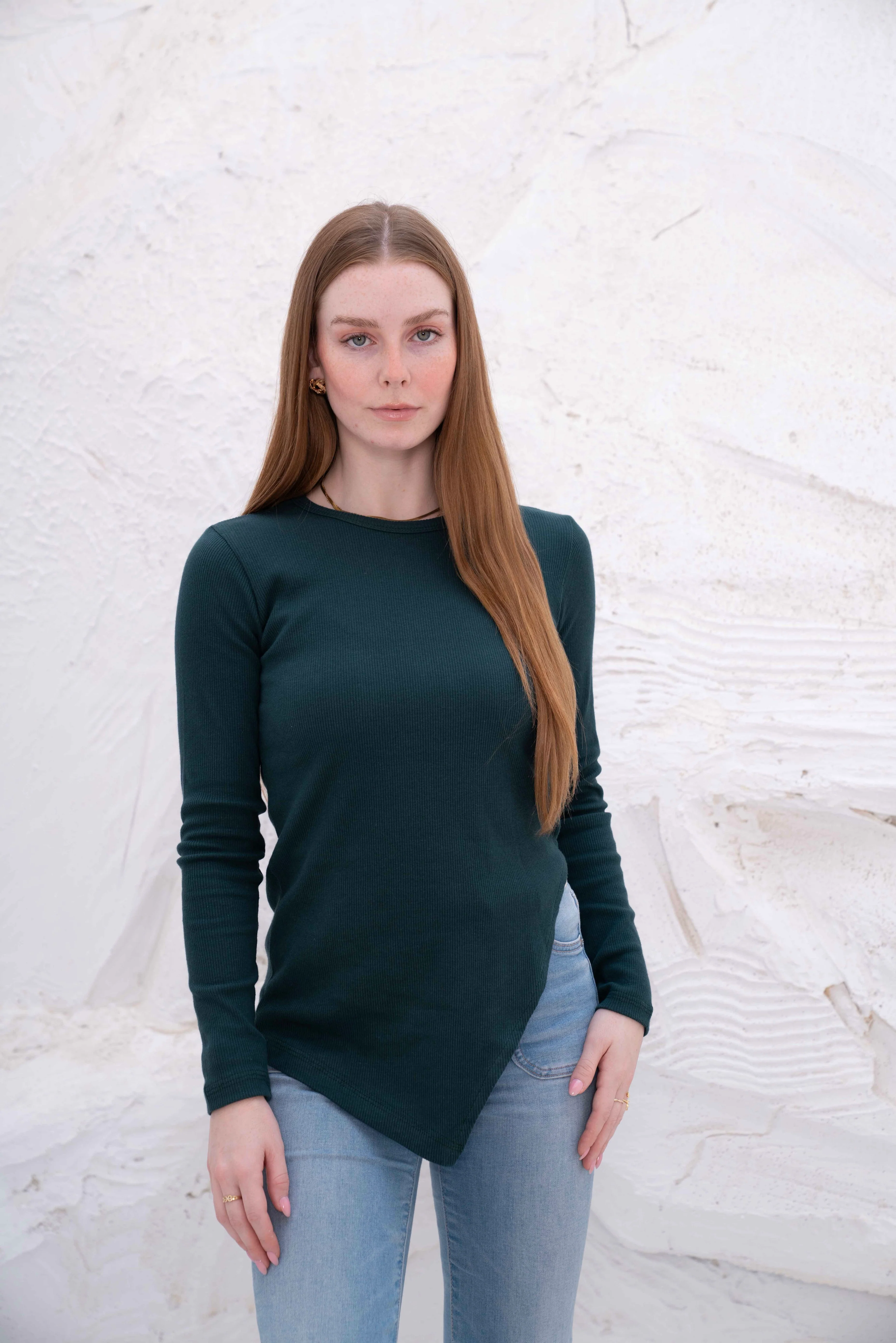 Gumus LongSleeve V Cut Pure Cotton Top - Image 50