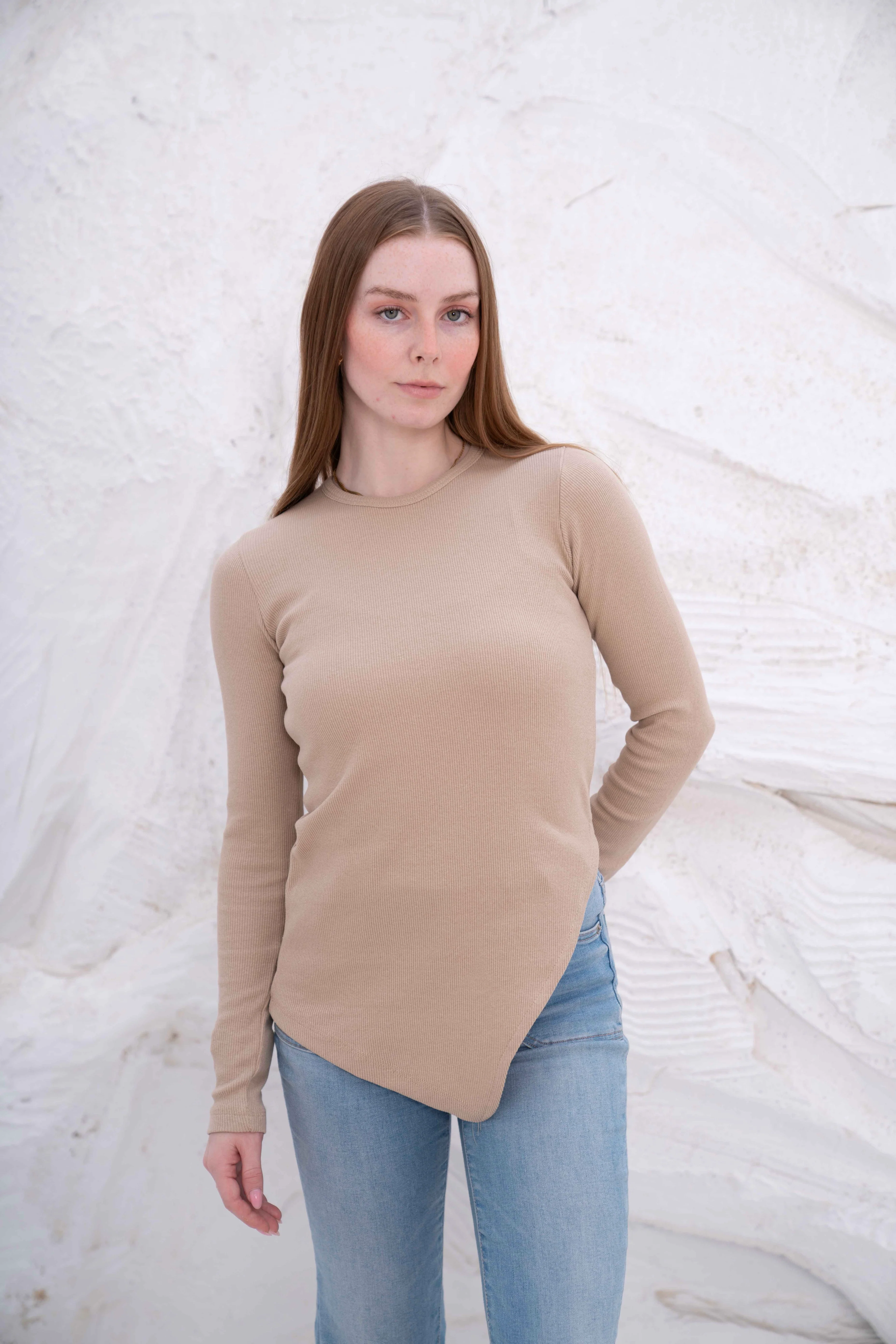 Gumus LongSleeve V Cut Pure Cotton Top - Image 52