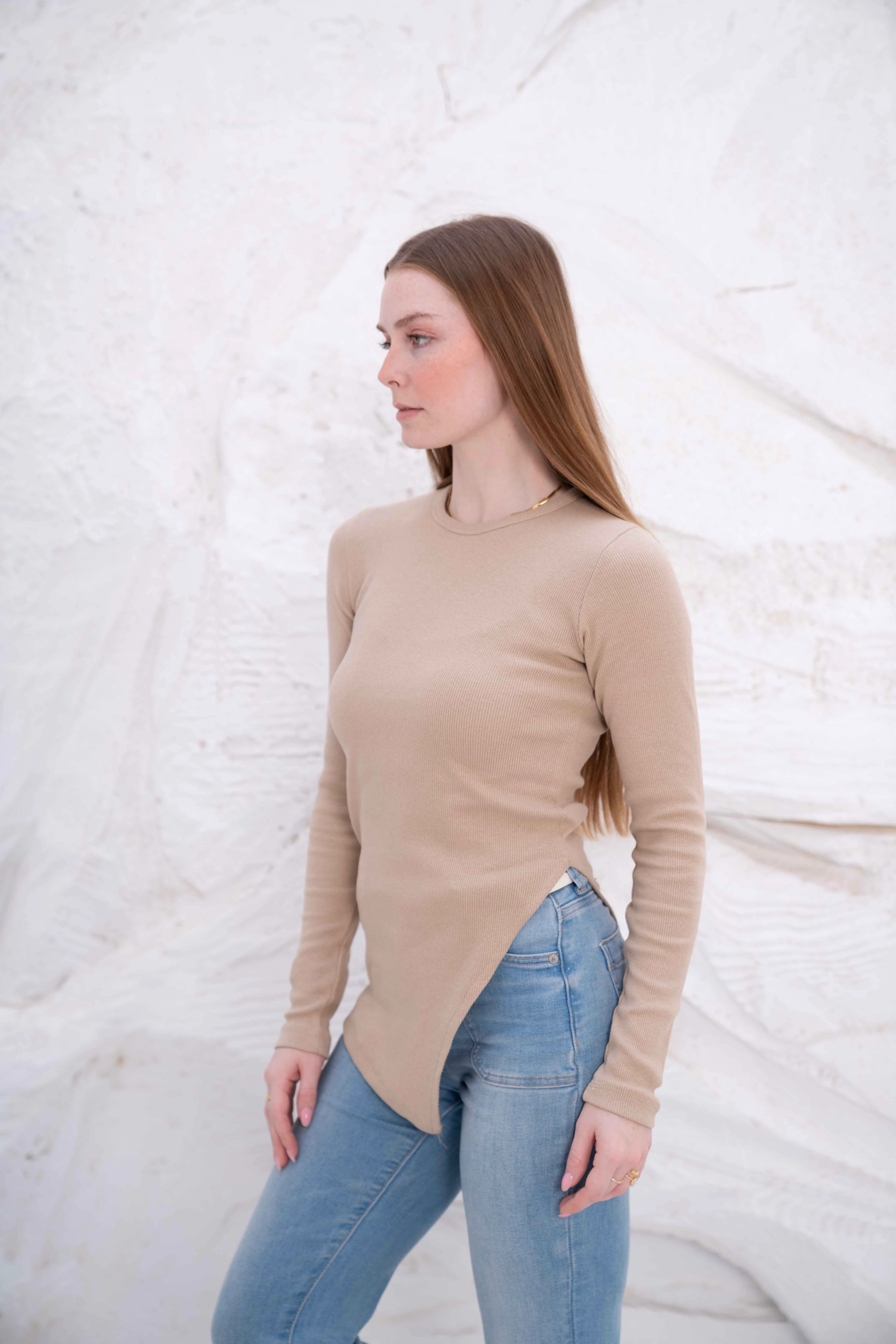 Gumus LongSleeve V Cut Pure Cotton Top - Image 55