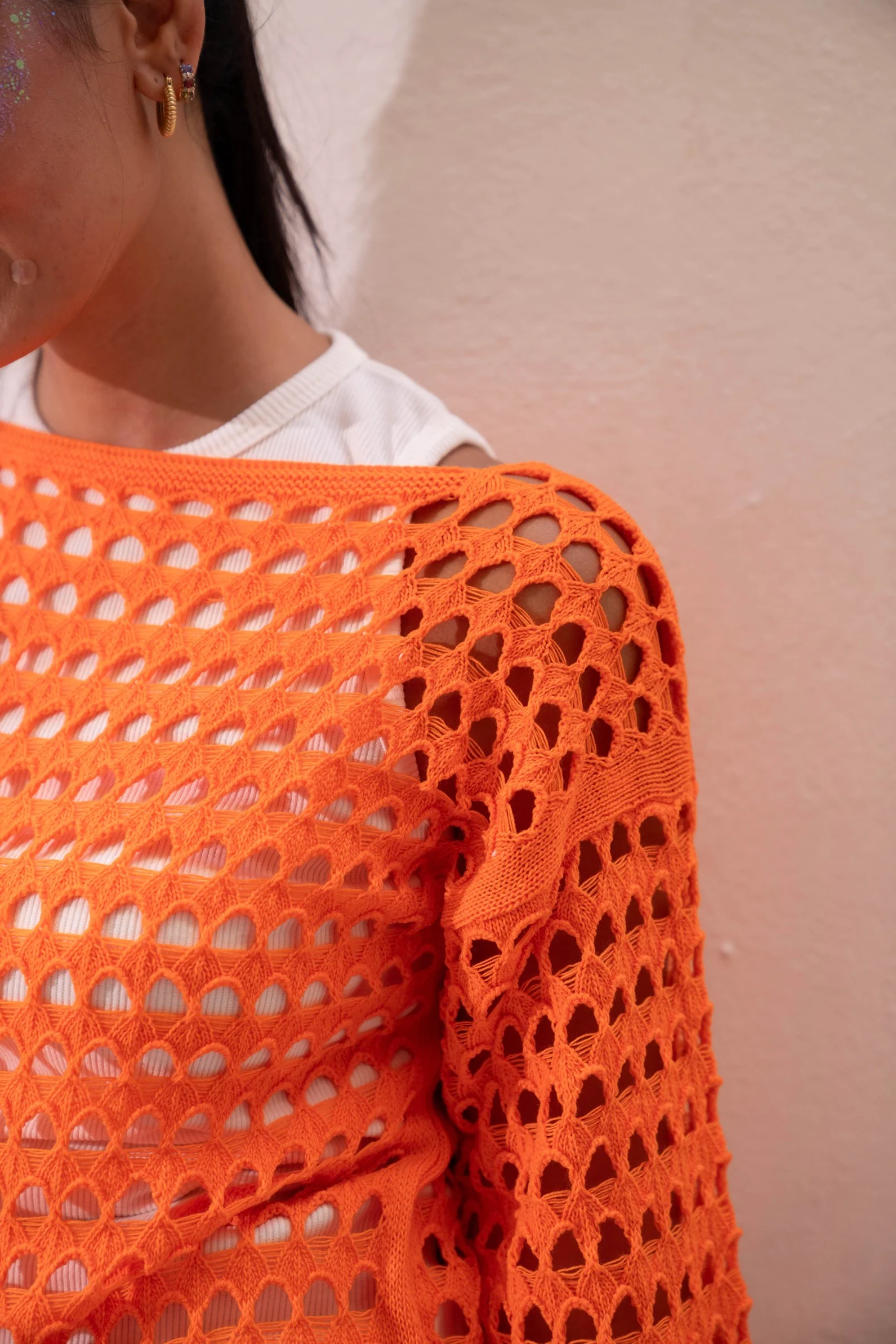 Gumus Orange Mesh Blouse - Image 8