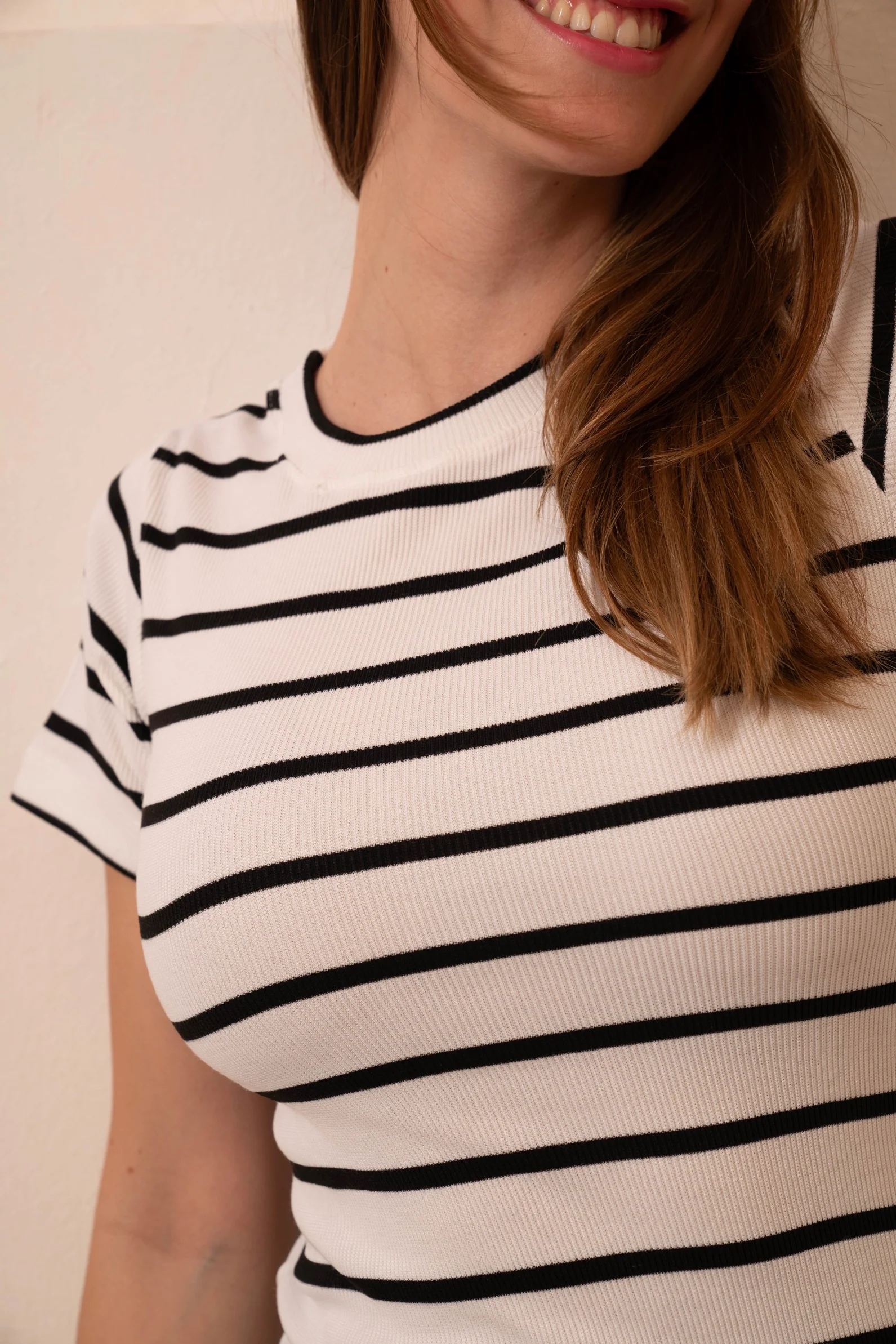 Gumus White Striped Short Sleeve Top - Image 15