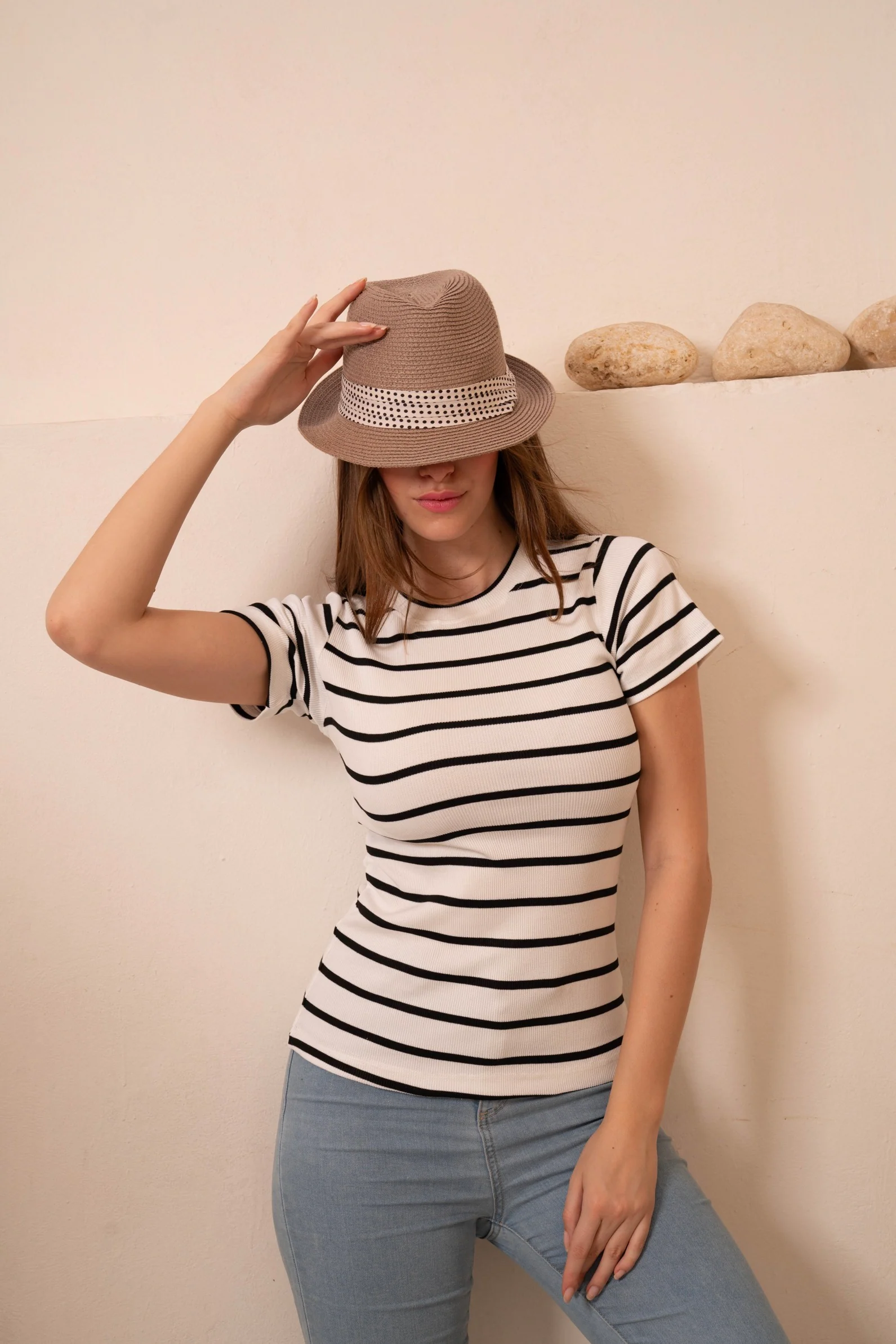 Gumus White Striped Short Sleeve Top - Image 6
