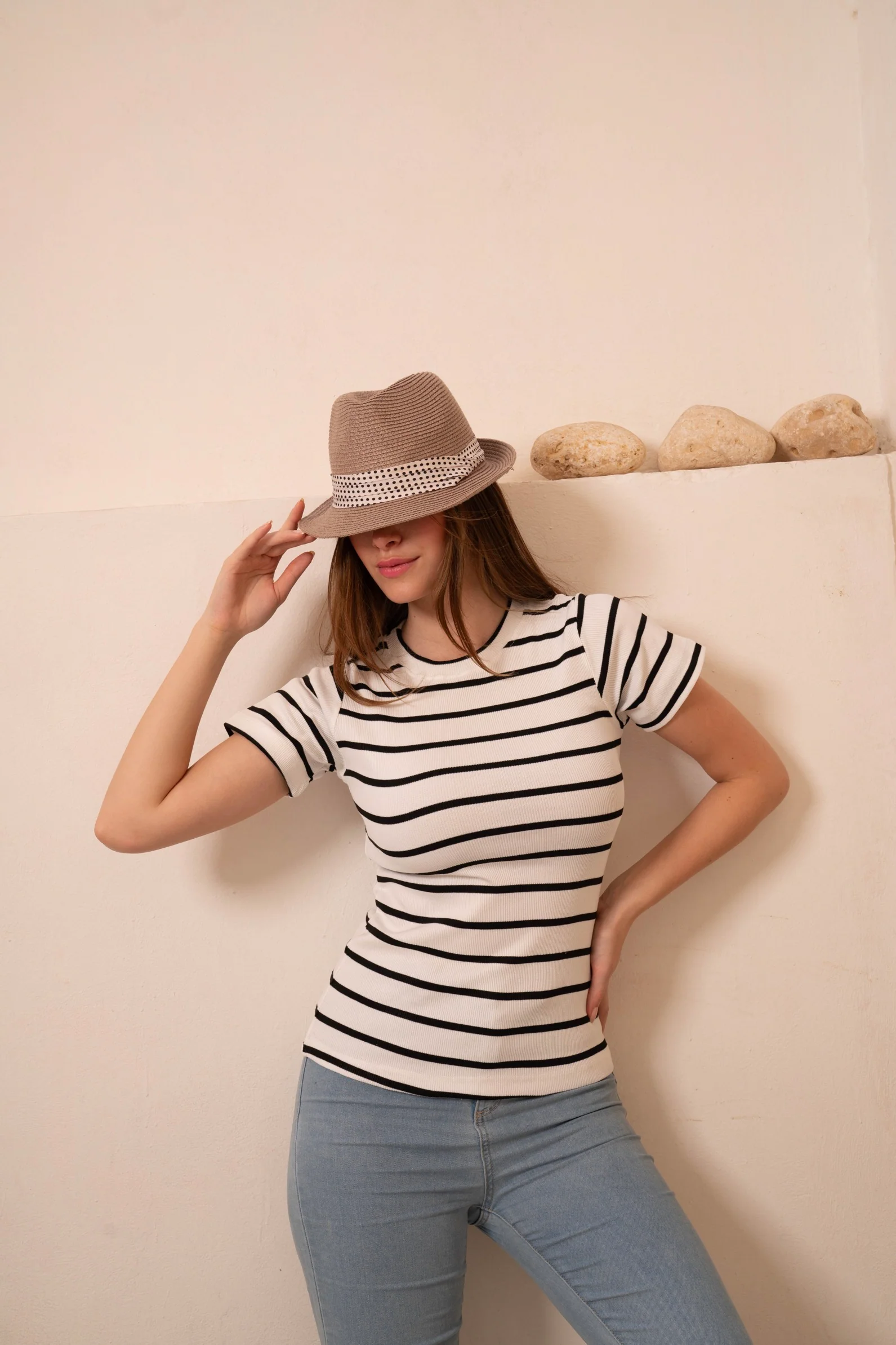 Gumus White Striped Short Sleeve Top - Image 7
