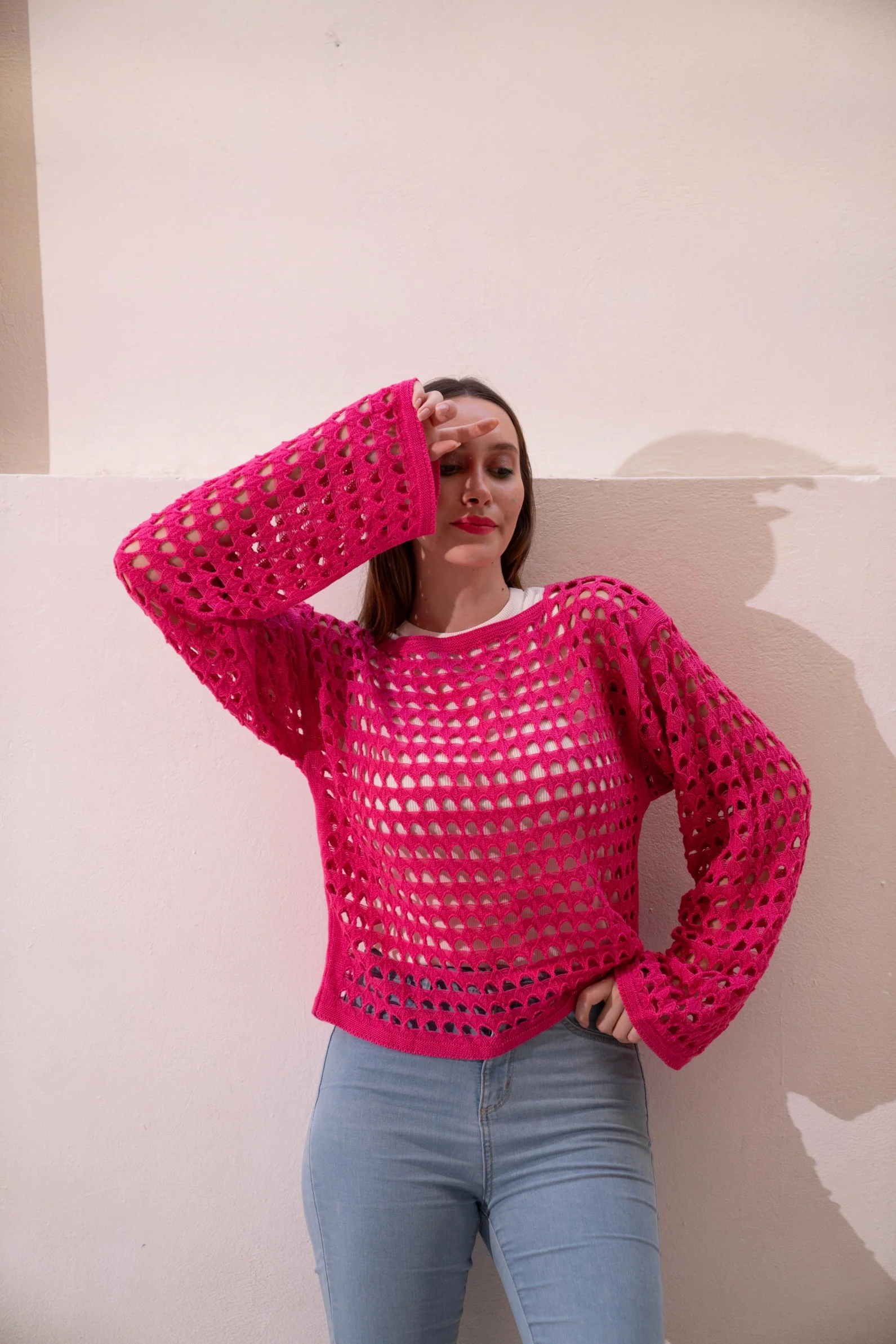 Gumus fuchia Mesh Blouse - Image 3