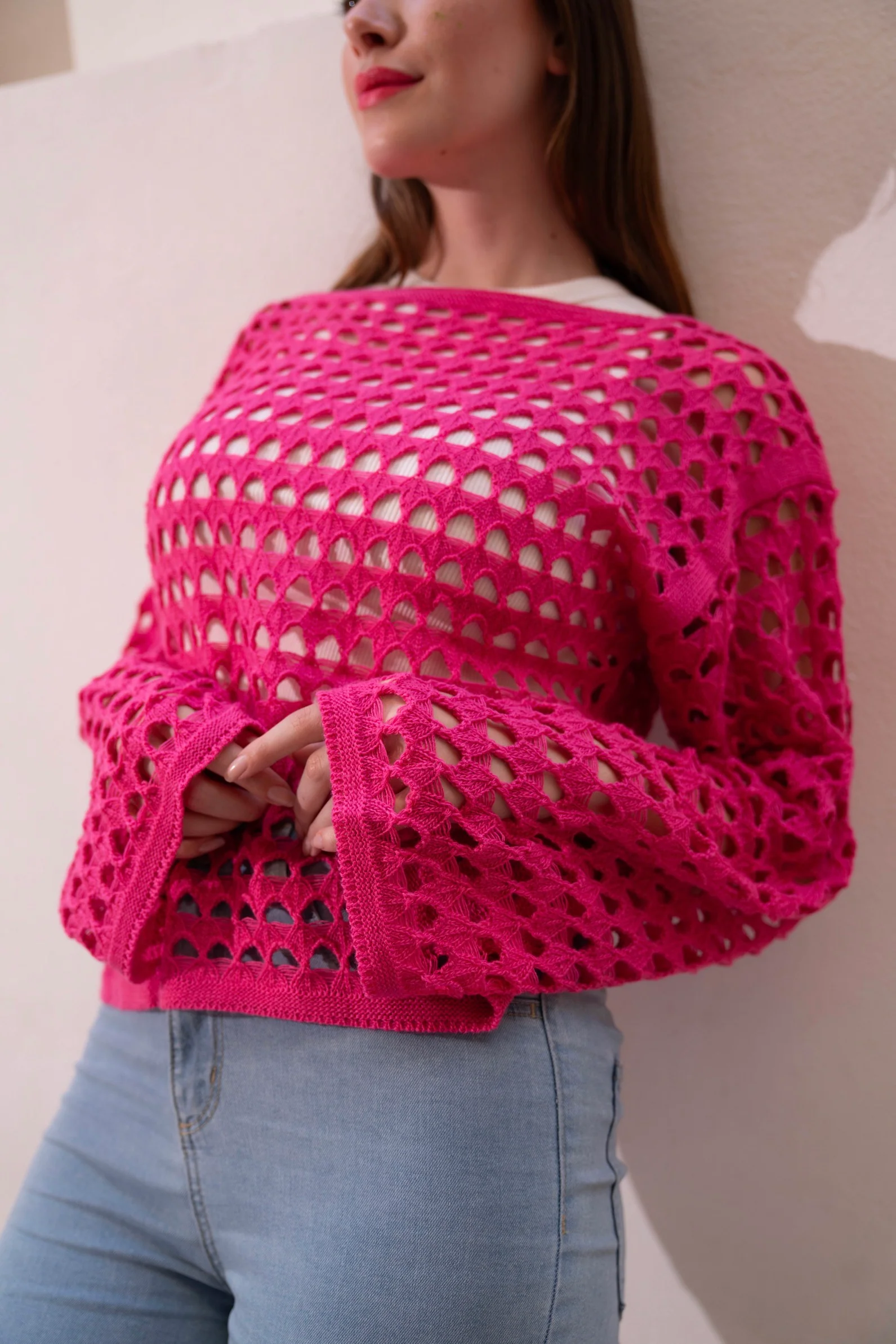 Gumus fuchia Mesh Blouse - Image 7
