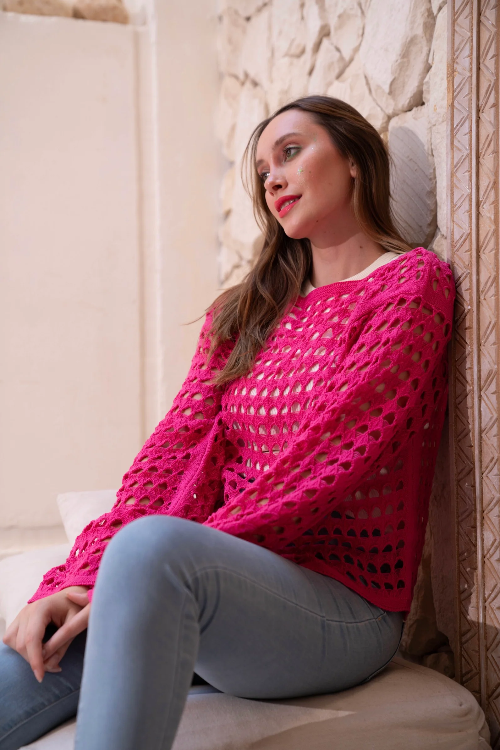 Gumus fuchia Mesh Blouse - Image 8