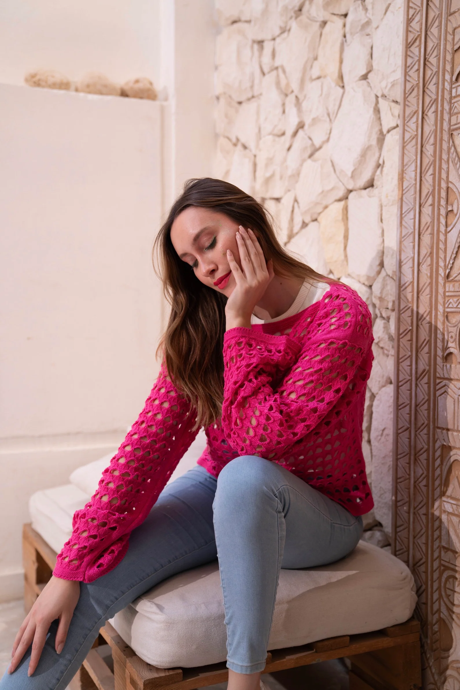 Gumus fuchia Mesh Blouse - Image 9