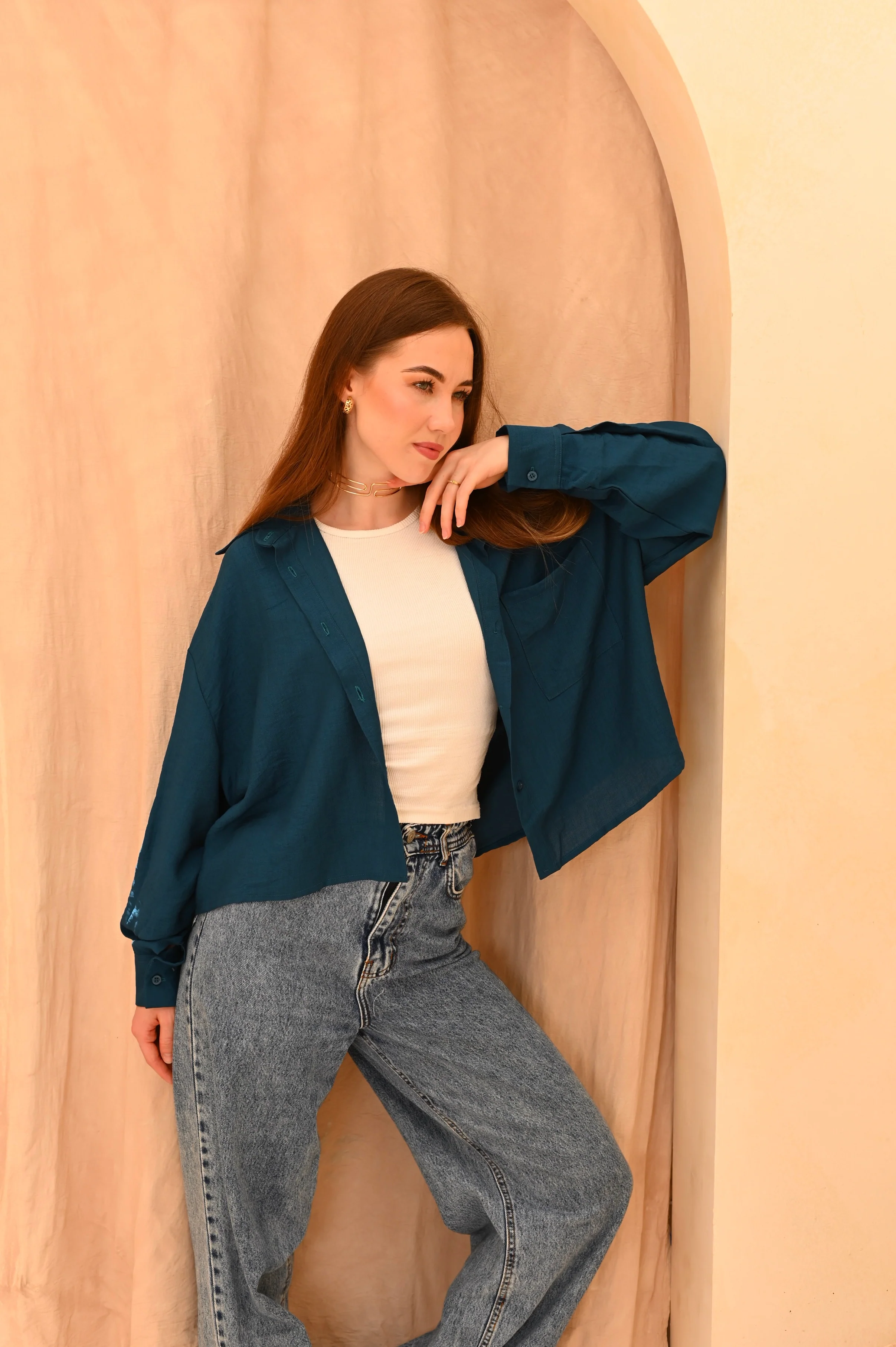 Gumus Short Basic Linen Shirt - Image 11
