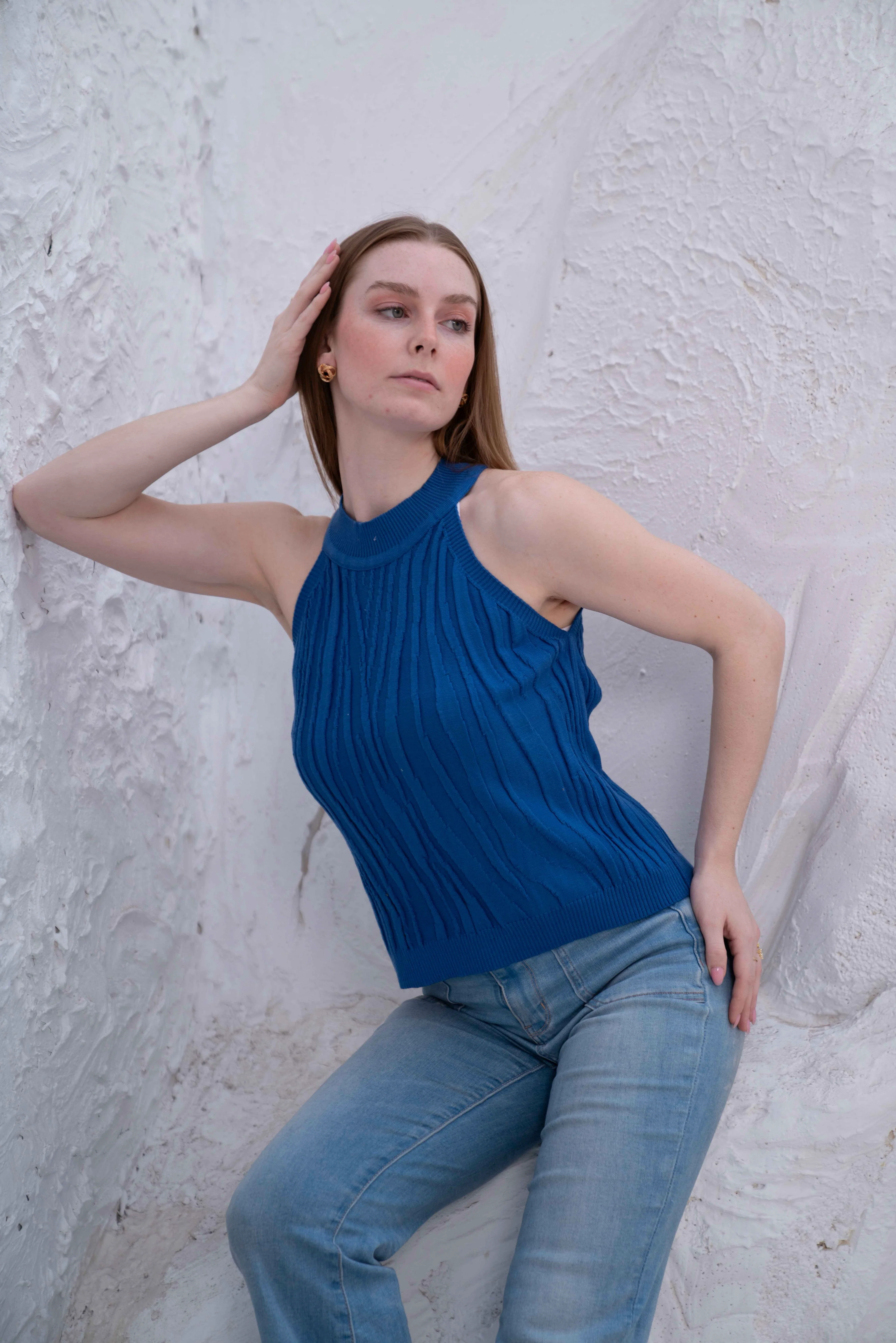Gumus Sleeveless Ribbed Halter Top - Image 14