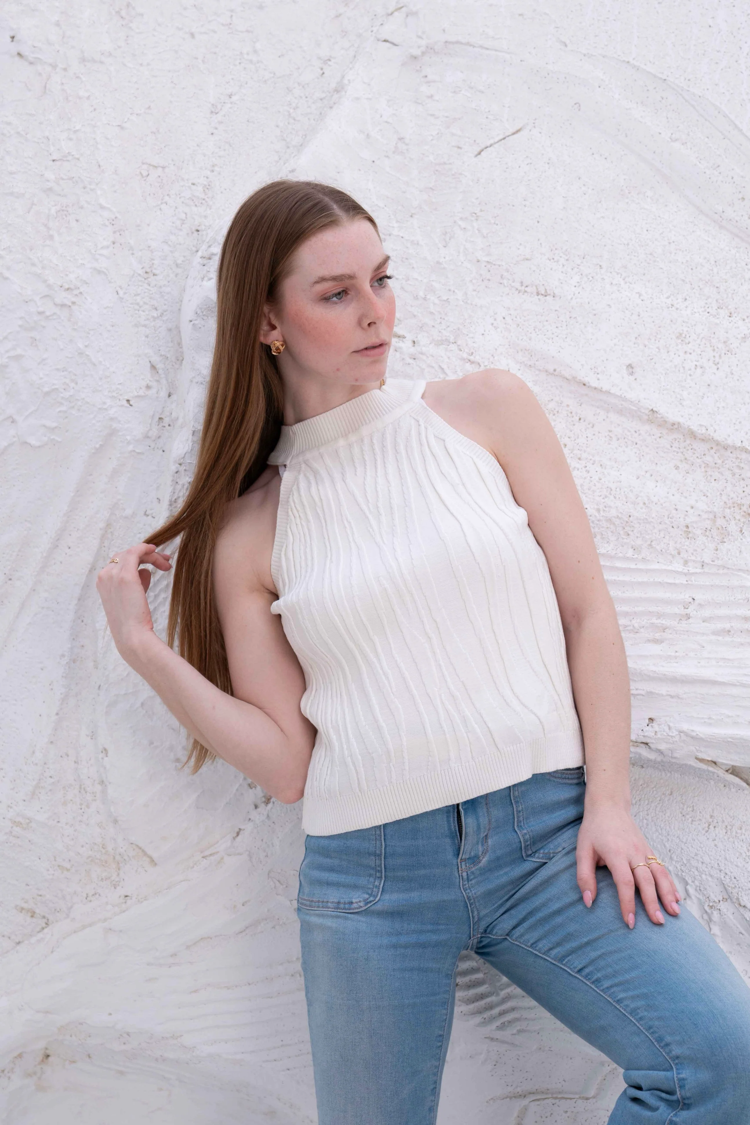 Gumus Sleeveless Ribbed Halter Top - Image 31