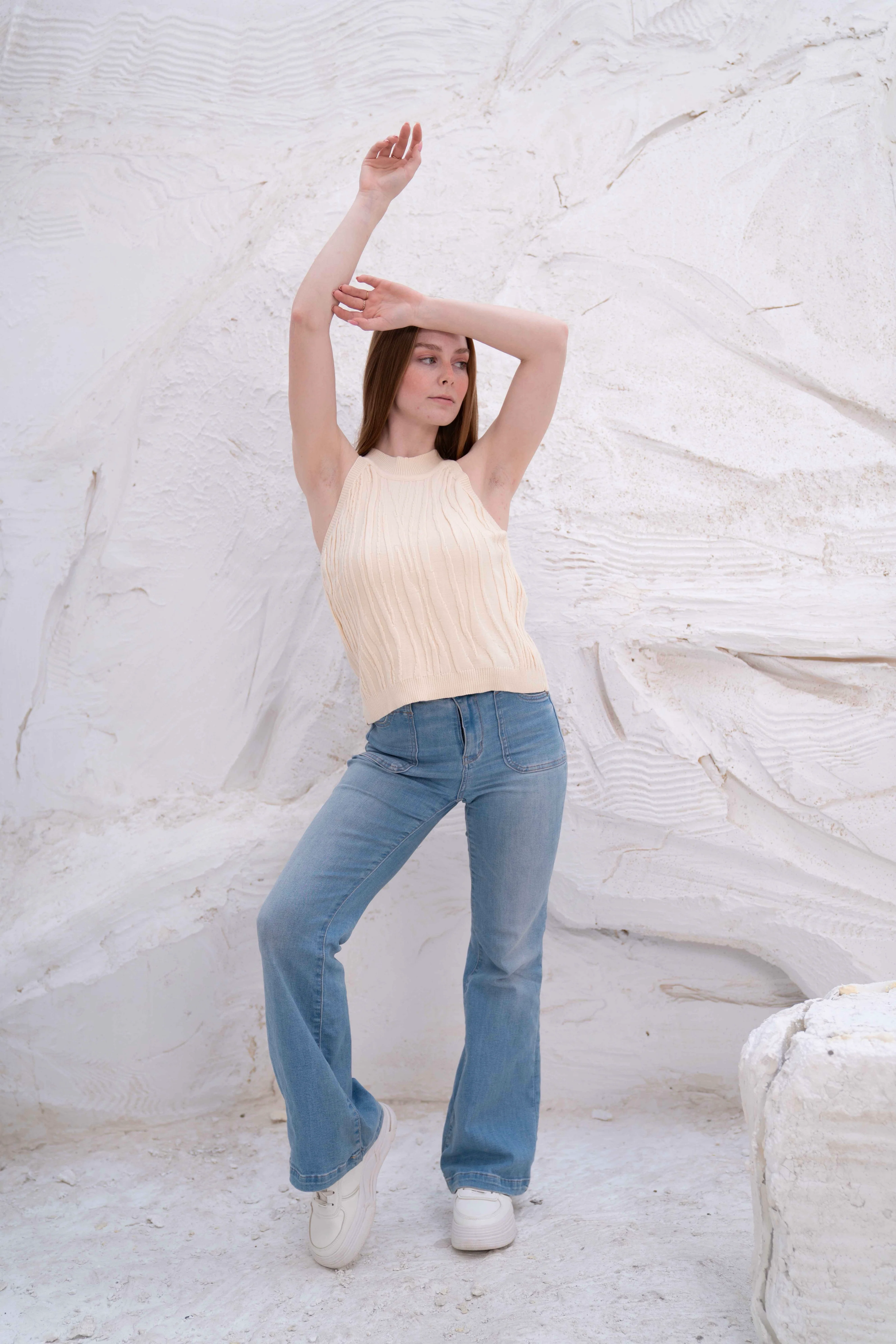 Gumus Sleeveless Ribbed Halter Top - Image 6