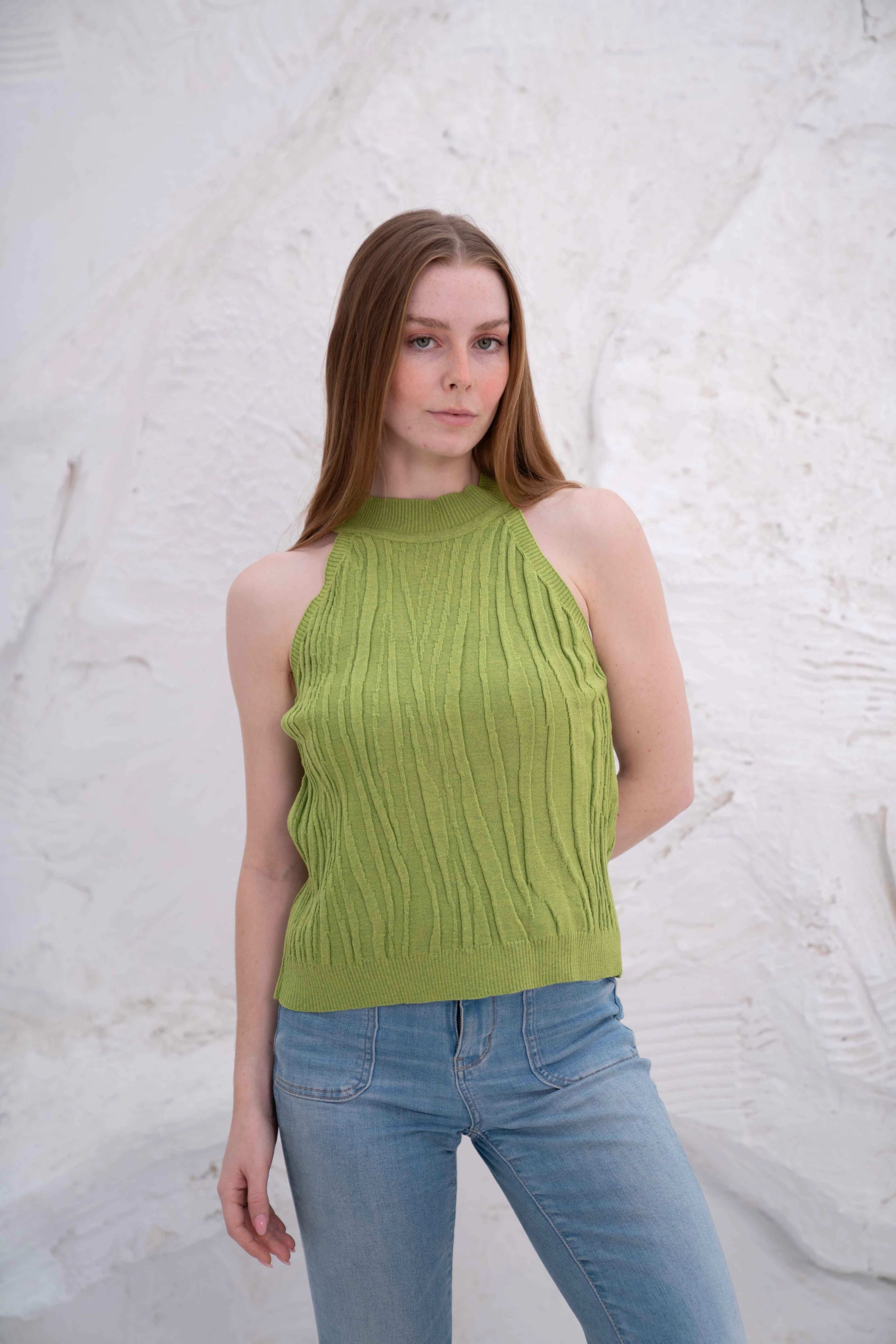 Gumus Sleeveless Ribbed Halter Top - Image 9